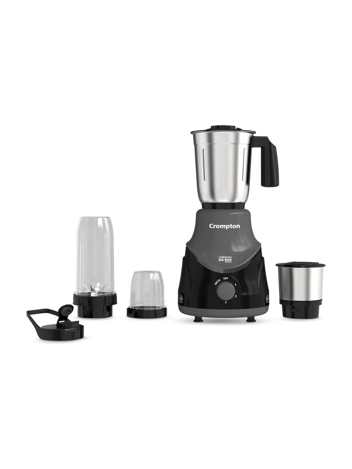 DS 500 Blend 500 W Juicer Mixer Grinder (ACGM-DS500W BLENDX | 4 Jars | Black)