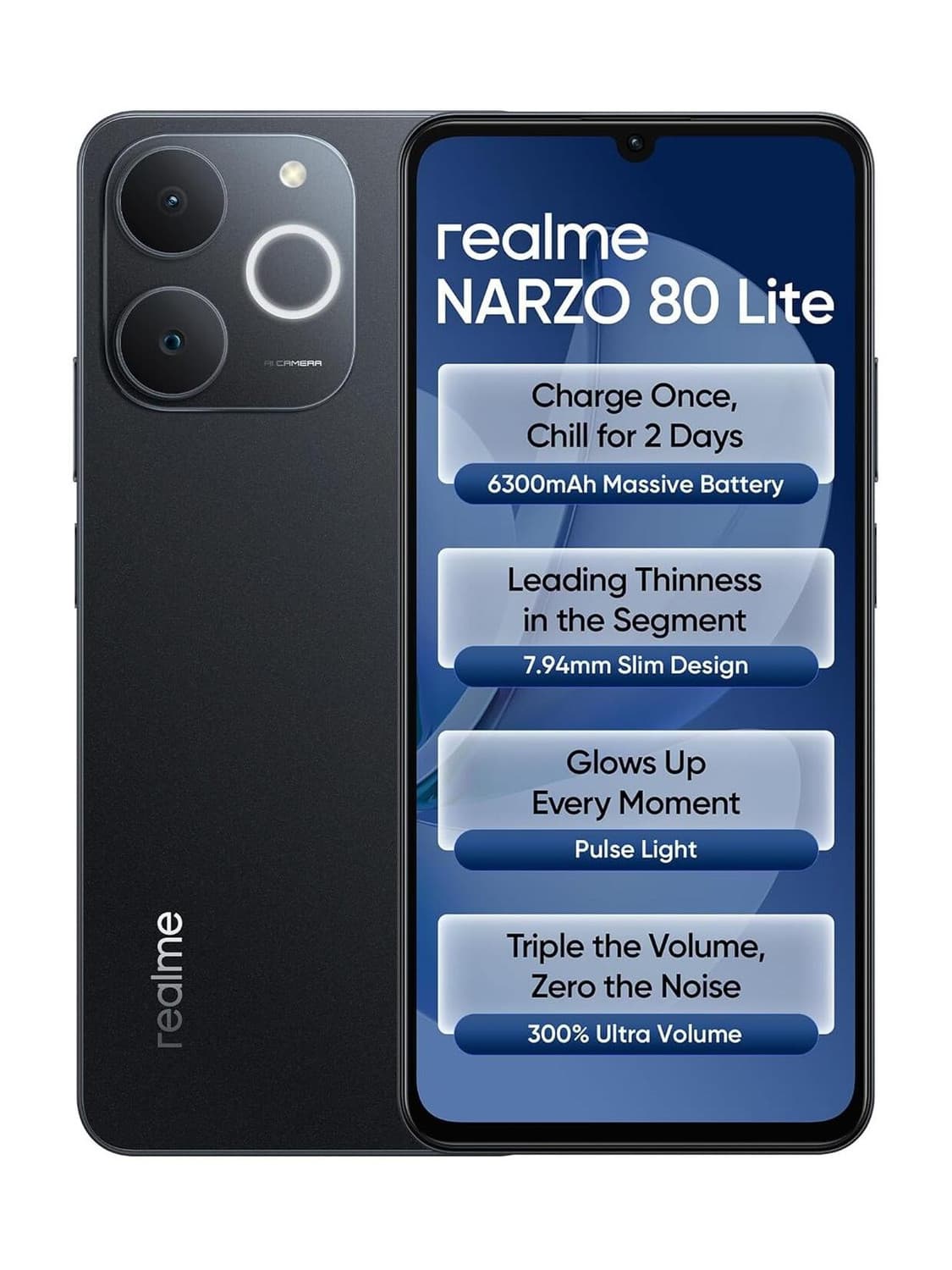 realme Narzo 80 Lite 4G (Obsidian Black, 64 GB)