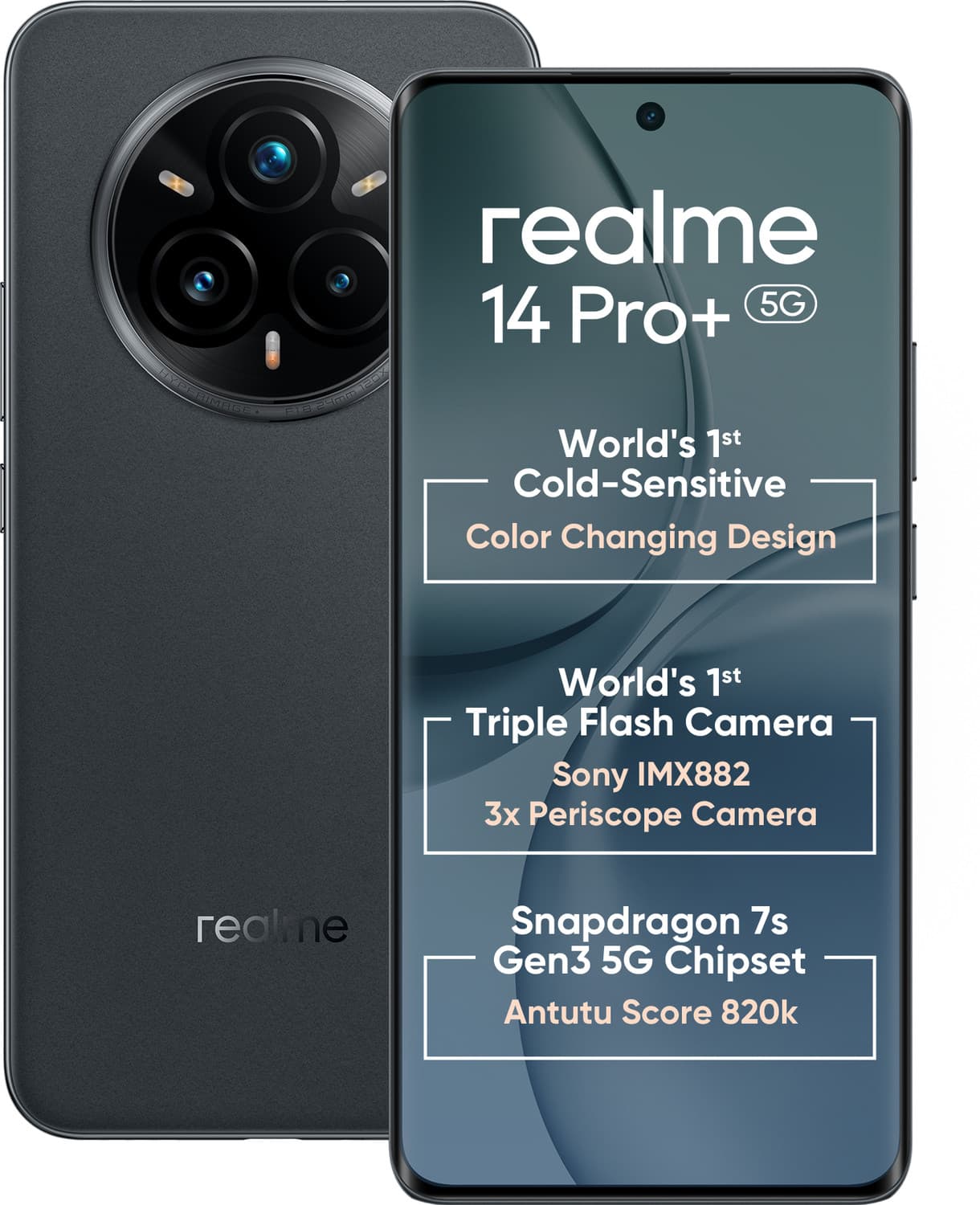 realme 14 Pro+ 5G (Suede Grey, 256 GB)