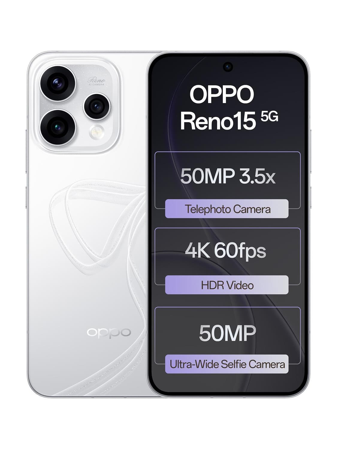 OPPO Reno15 5G (Glacier White, 256 GB)