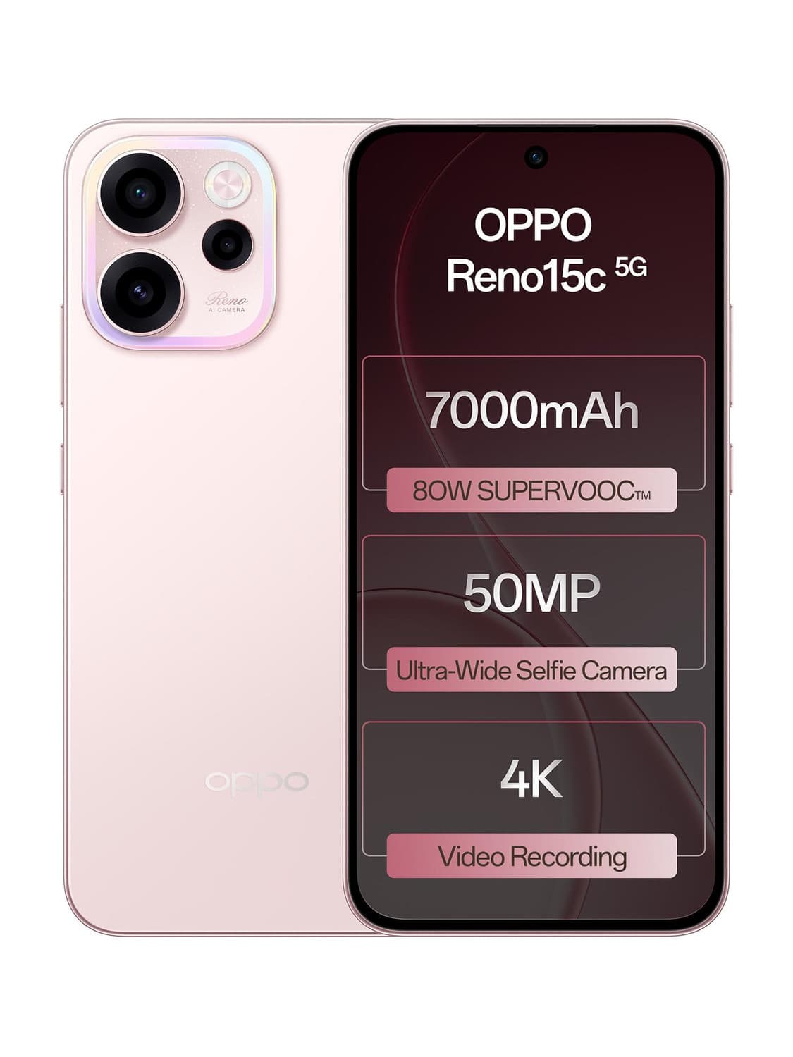 OPPO Reno15c 5G (Afterglow Pink, 256 GB)