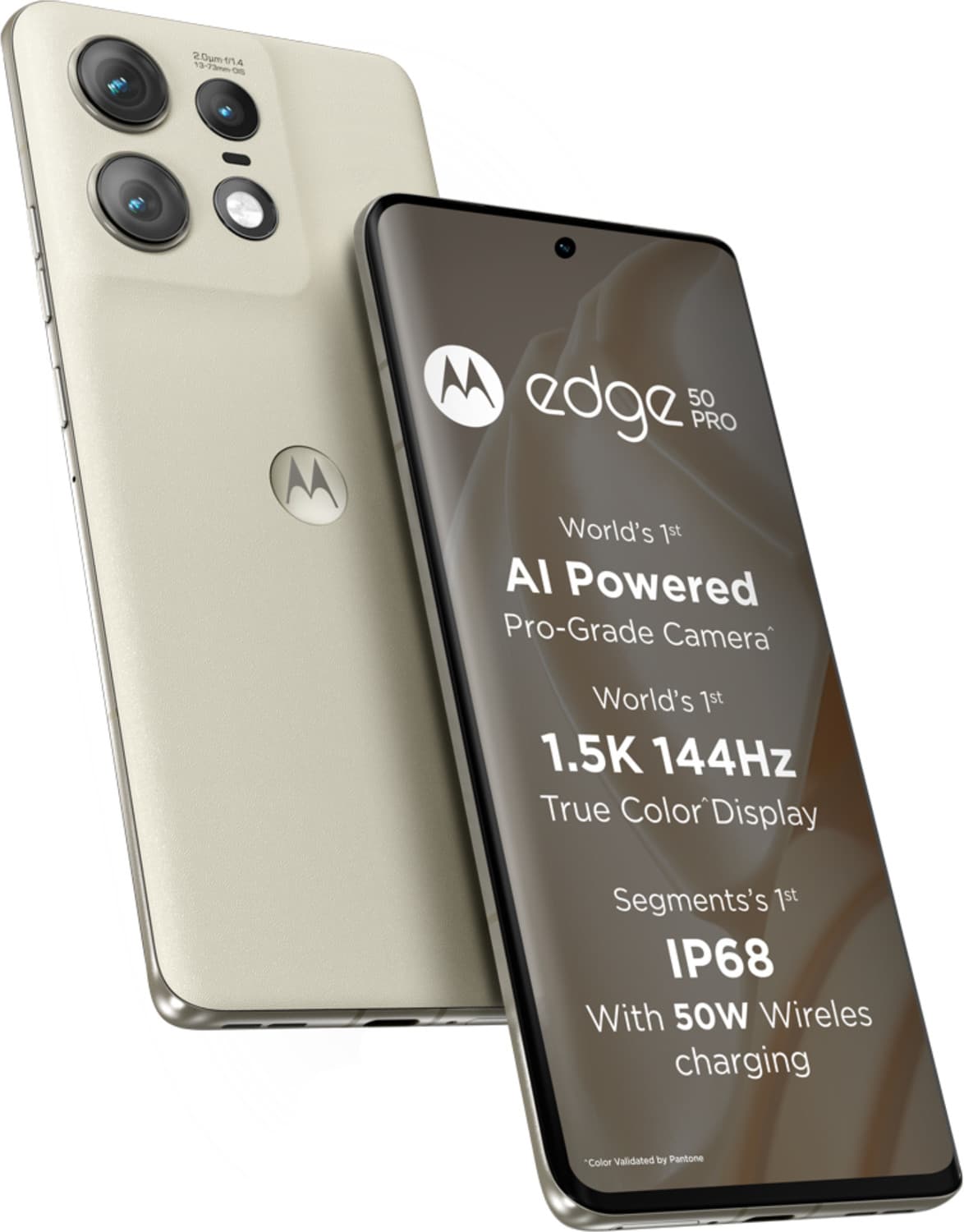 Motorola Edge 50 Pro 5G with 68W Charger (Vanilla Cream, 256 GB)