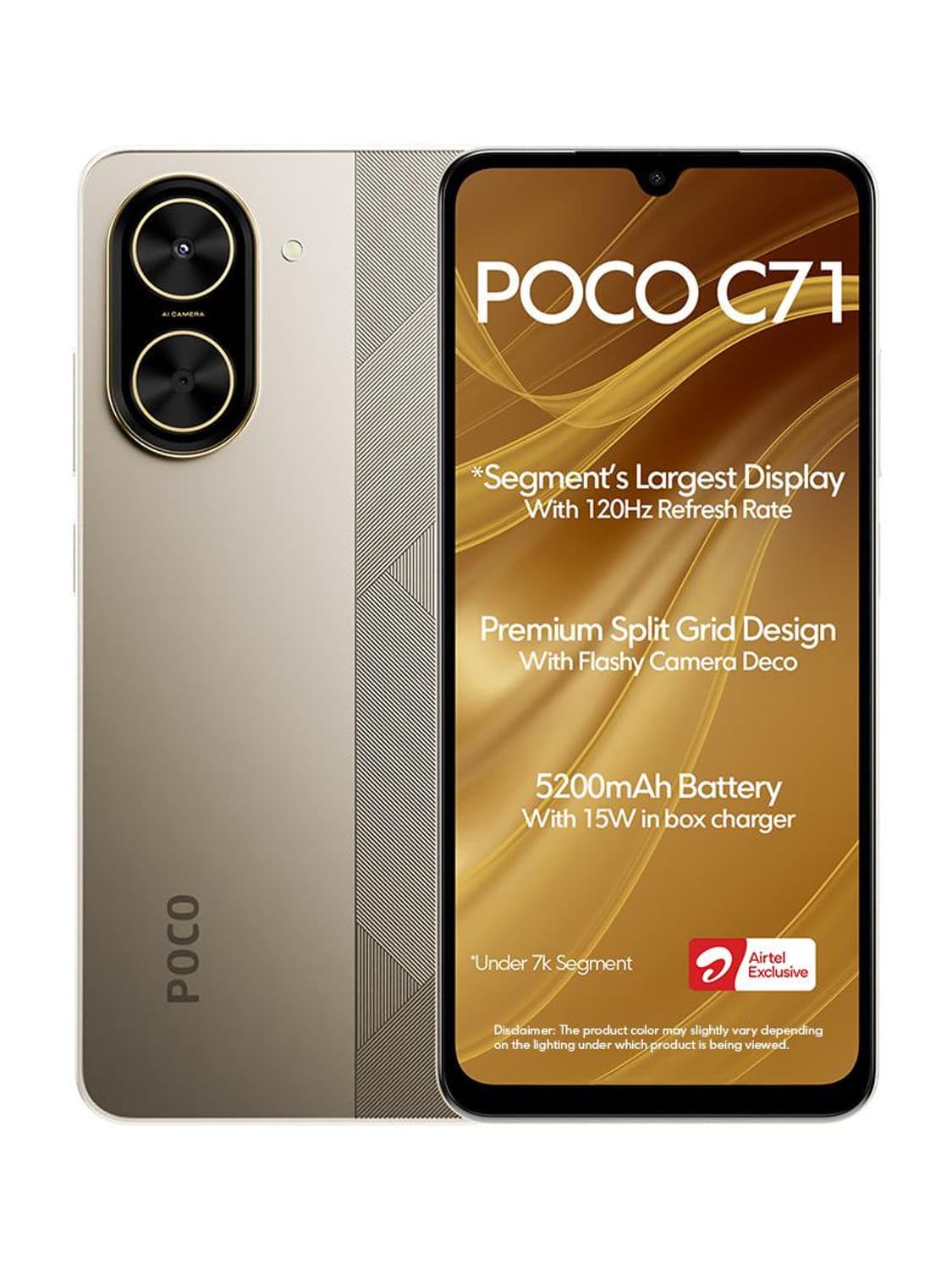 POCO C71 - Locked with Airtel Prepaid (Desert Gold, 64 GB)