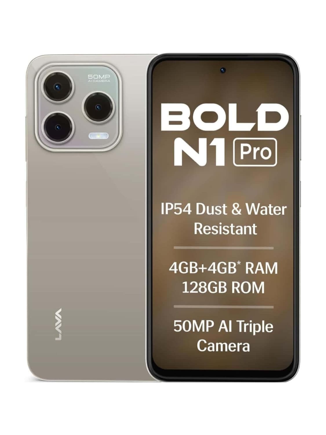 LAVA Bold N1 Pro (Titanium Gold, 128 GB)