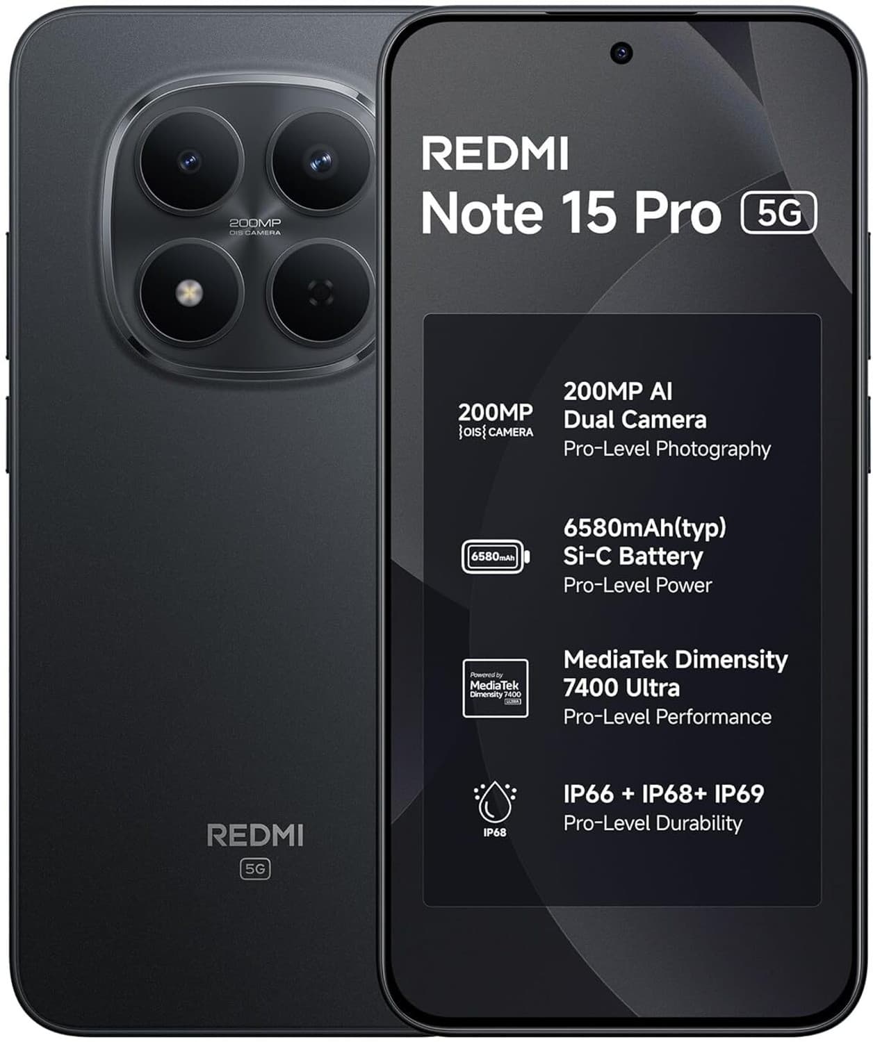 REDMI Note 15 Pro 5G (Carbon Black, 256 GB)