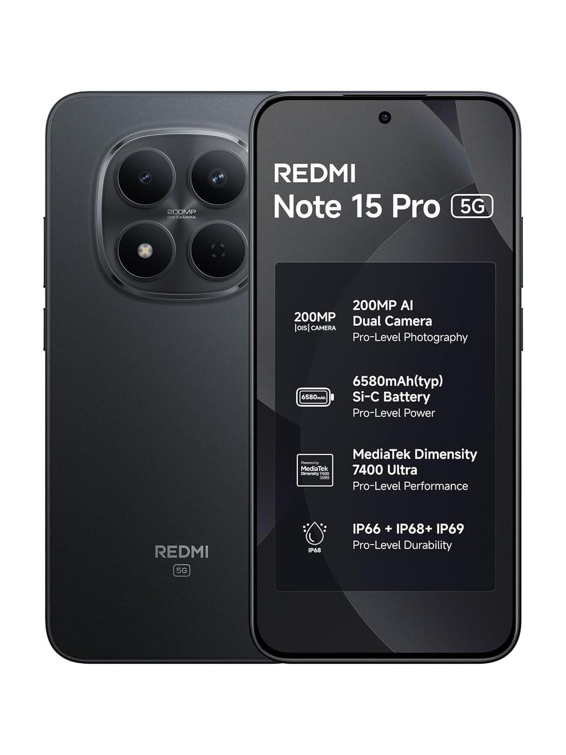 REDMI Note 15 Pro 5G (Carbon Black, 128 GB)