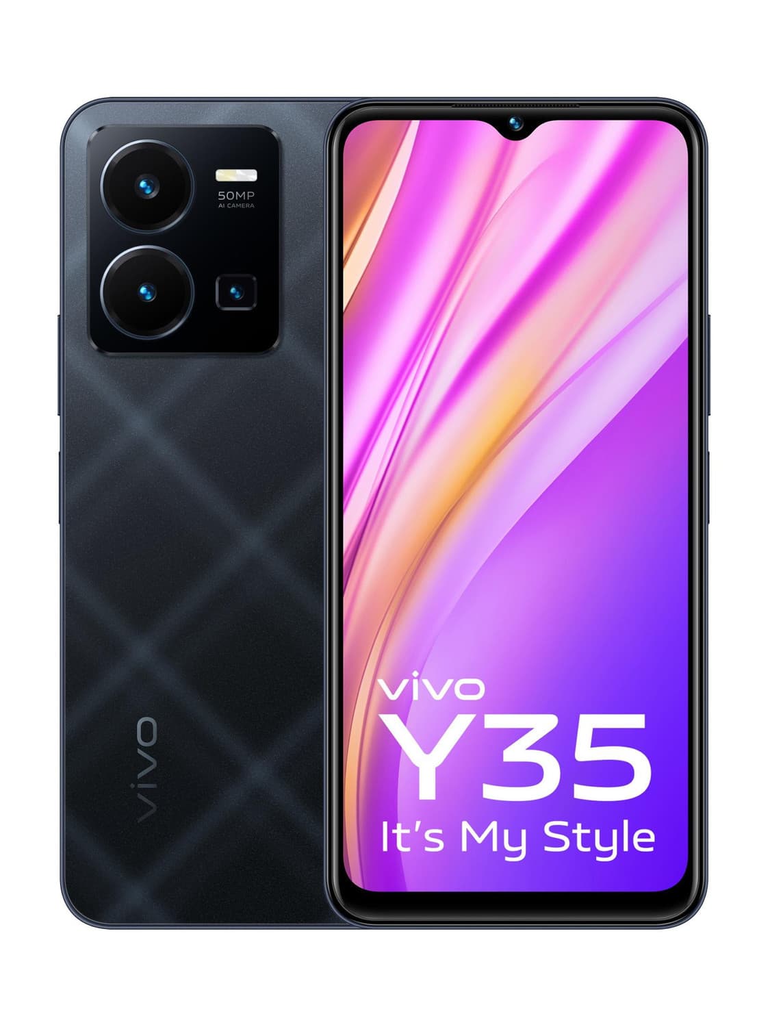 vivo Y35 (Agate Black, 128 GB)
