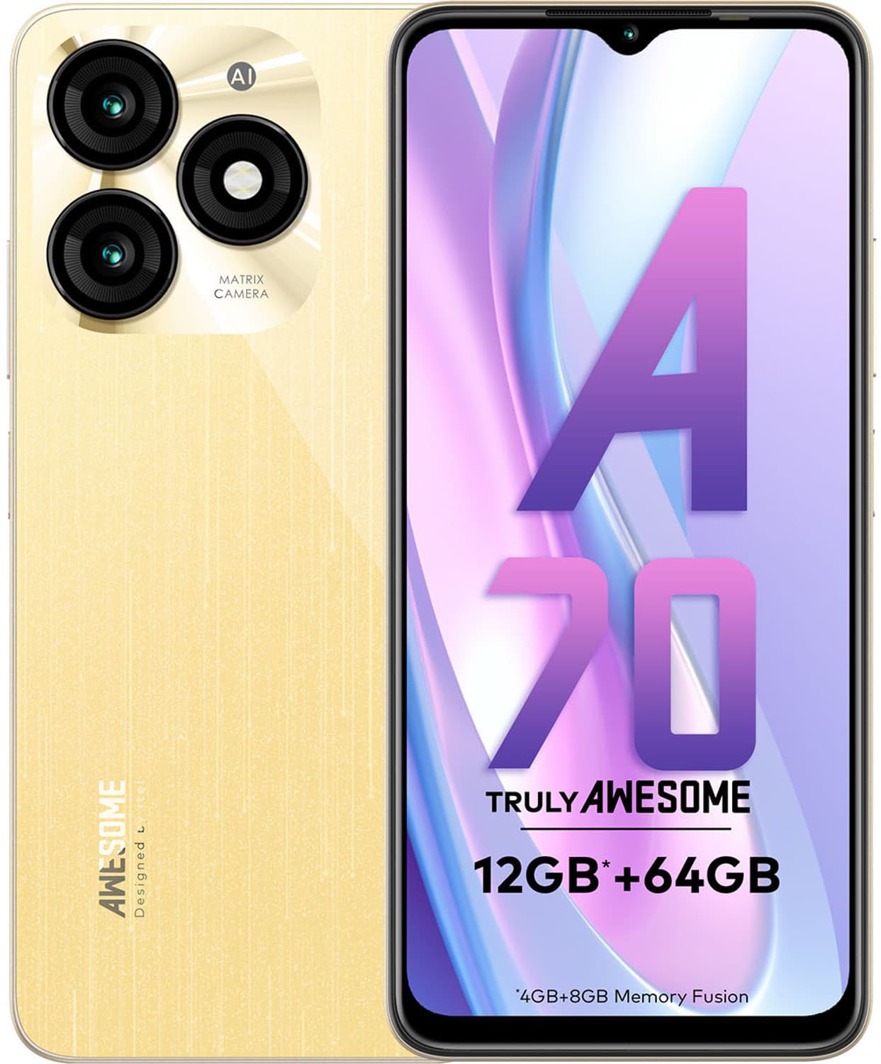 itel A70 (Briiliant Gold, 256 GB)