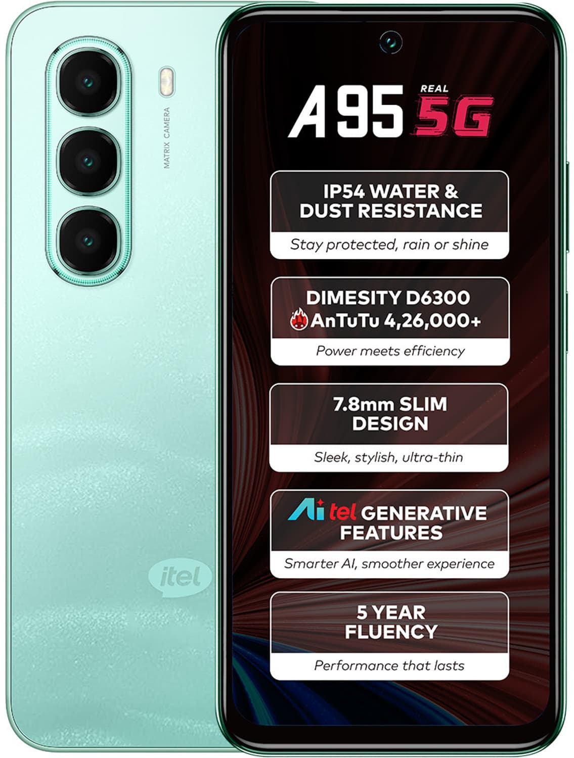 A95 5G (Wave Green, 128 GB) (4 GB RAM)