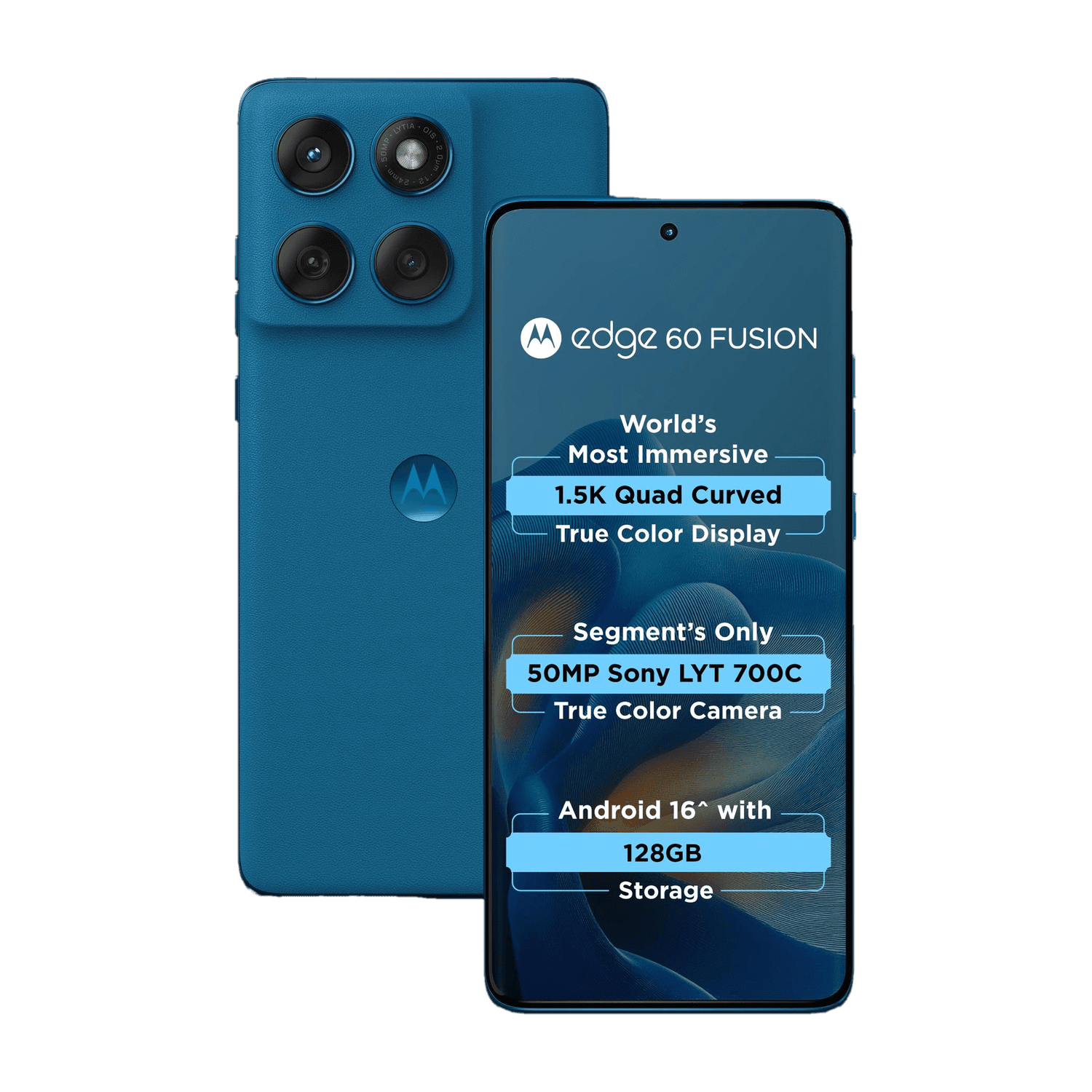 MOTOROLA Edge 60 Fusion (PANTONE Mykonos Blue, 128 GB)