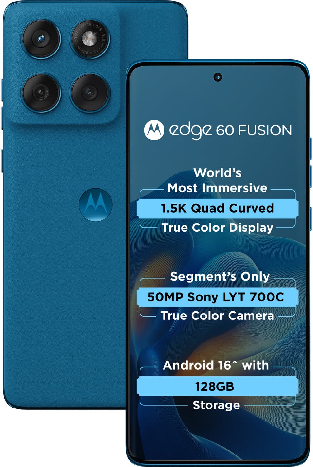 MOTOROLA Edge 60 Fusion (PANTONE Mykonos Blue, 128 GB)