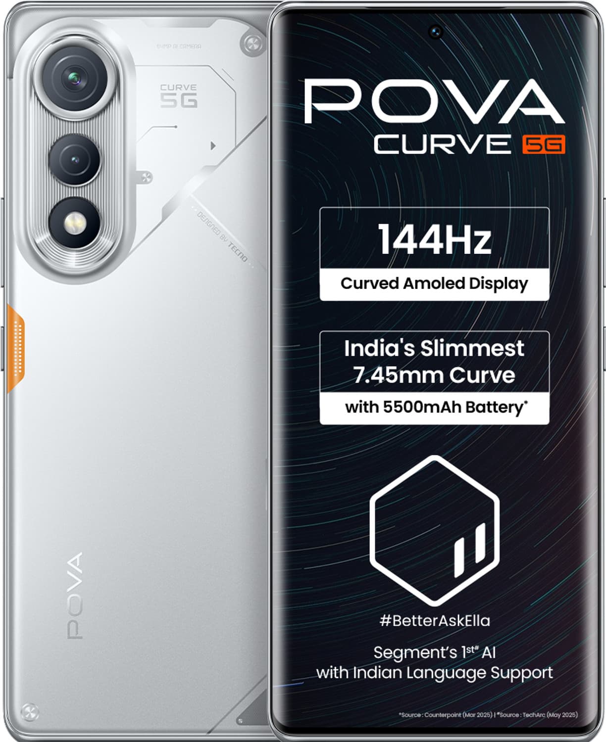 Tecno Pova Curve 5G (Magic Silver, 256 GB)