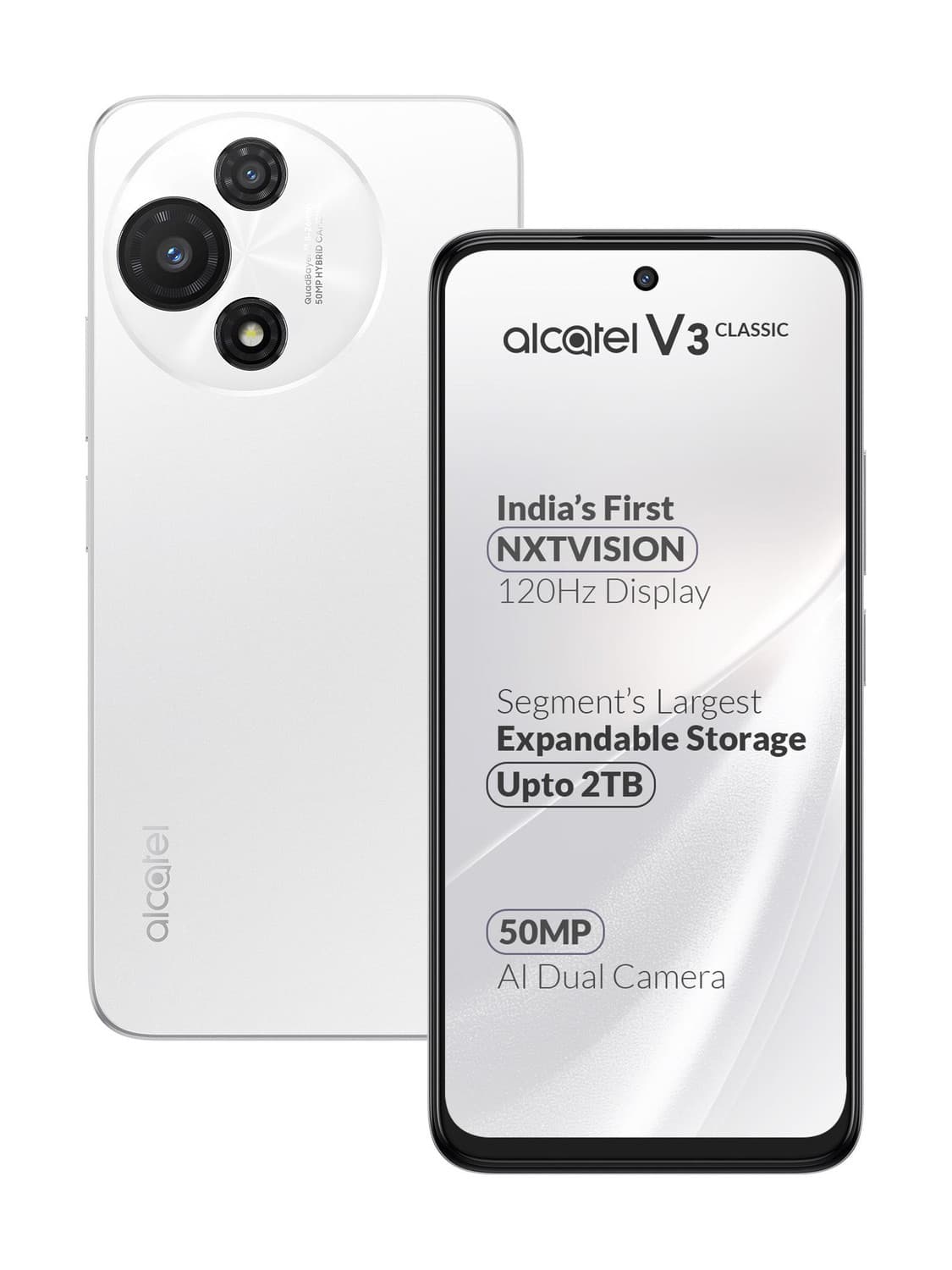 Alcatel V3 Classic 5G (Halo White, 128 GB)