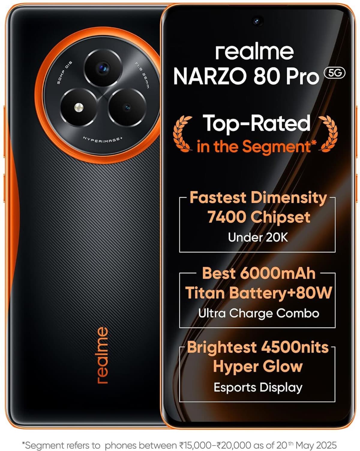 realme NARZO 80 Pro 5G (Nitro Orange, 256 GB)