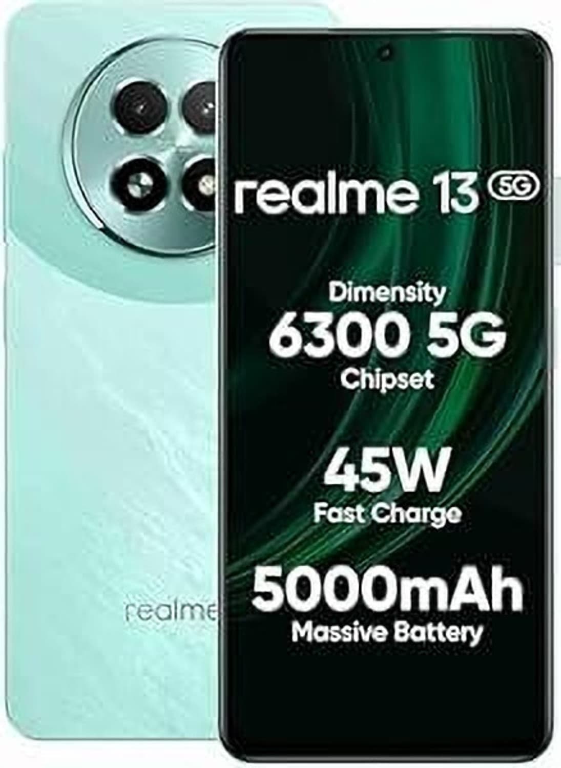 realme 13 5G Up to 18GB Dynamic RAM | AI Dual Camera | Dimensity 6300 Processor (Speed Green, 256 GB)