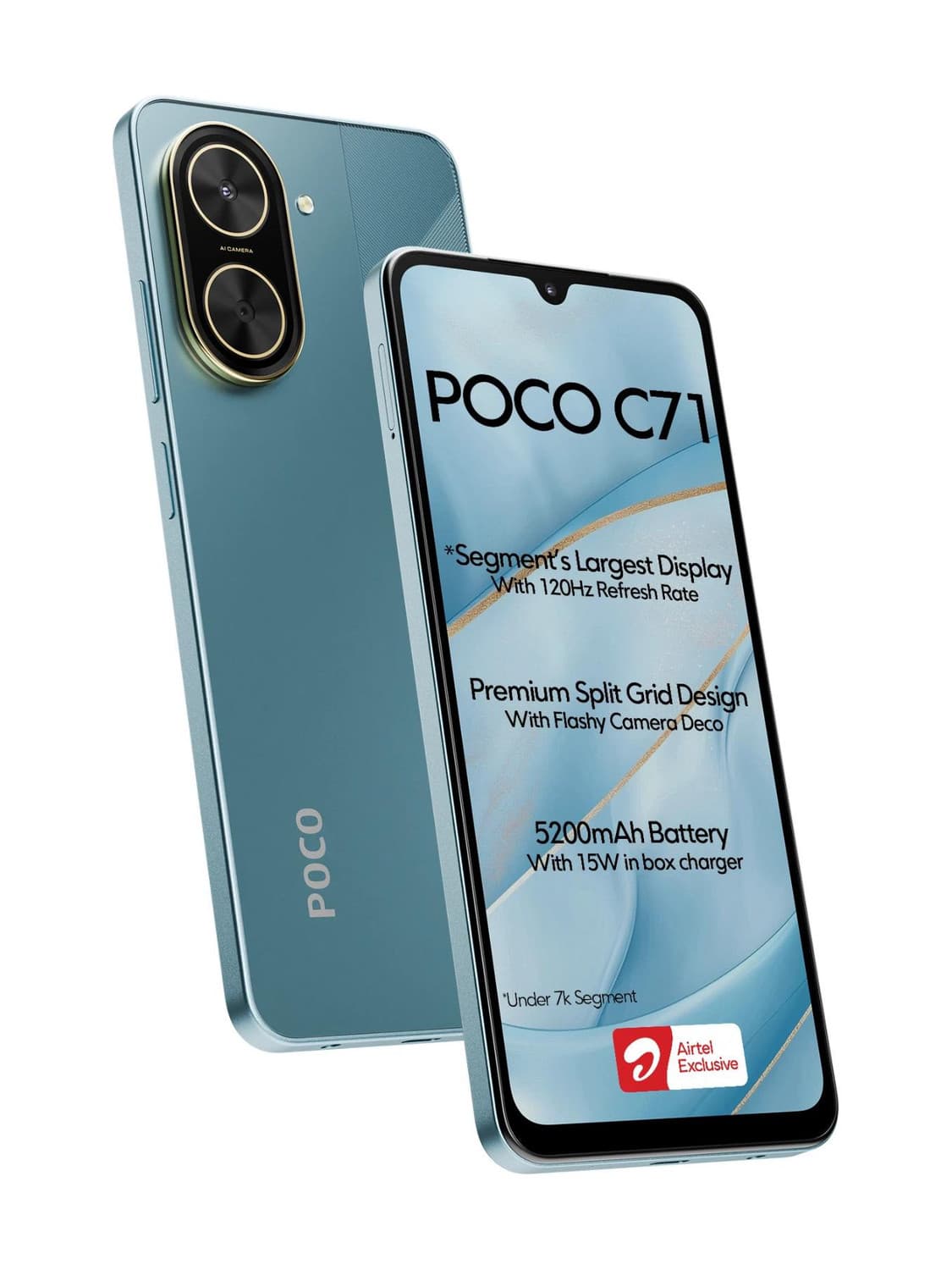 POCO C71 - Locked with Airtel Prepaid (Cool Blue, 64 GB)