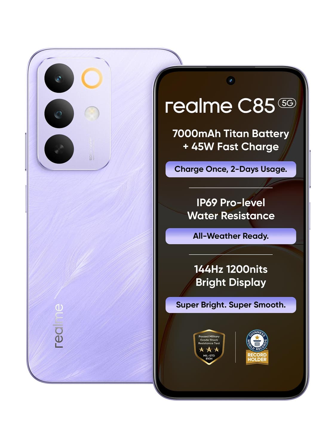 realme C85 5G (Parrot Purple, 128.0 GB)