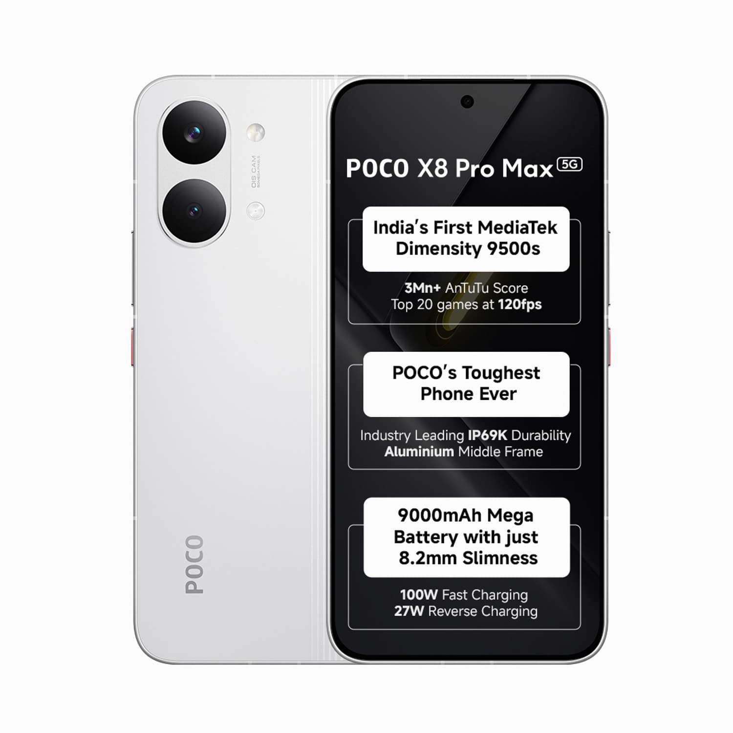 X8 Pro Max (White, 256 GB) (12 GB RAM)