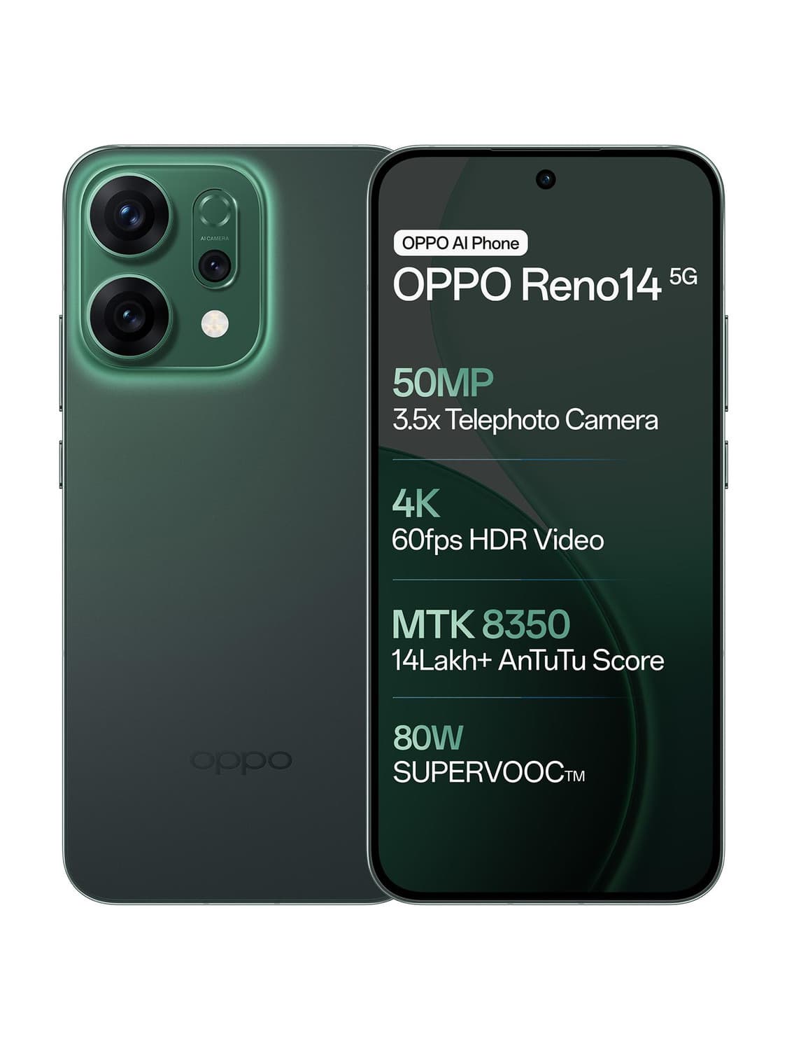 OPPO Reno14 5G (Forest Green, 256 GB)