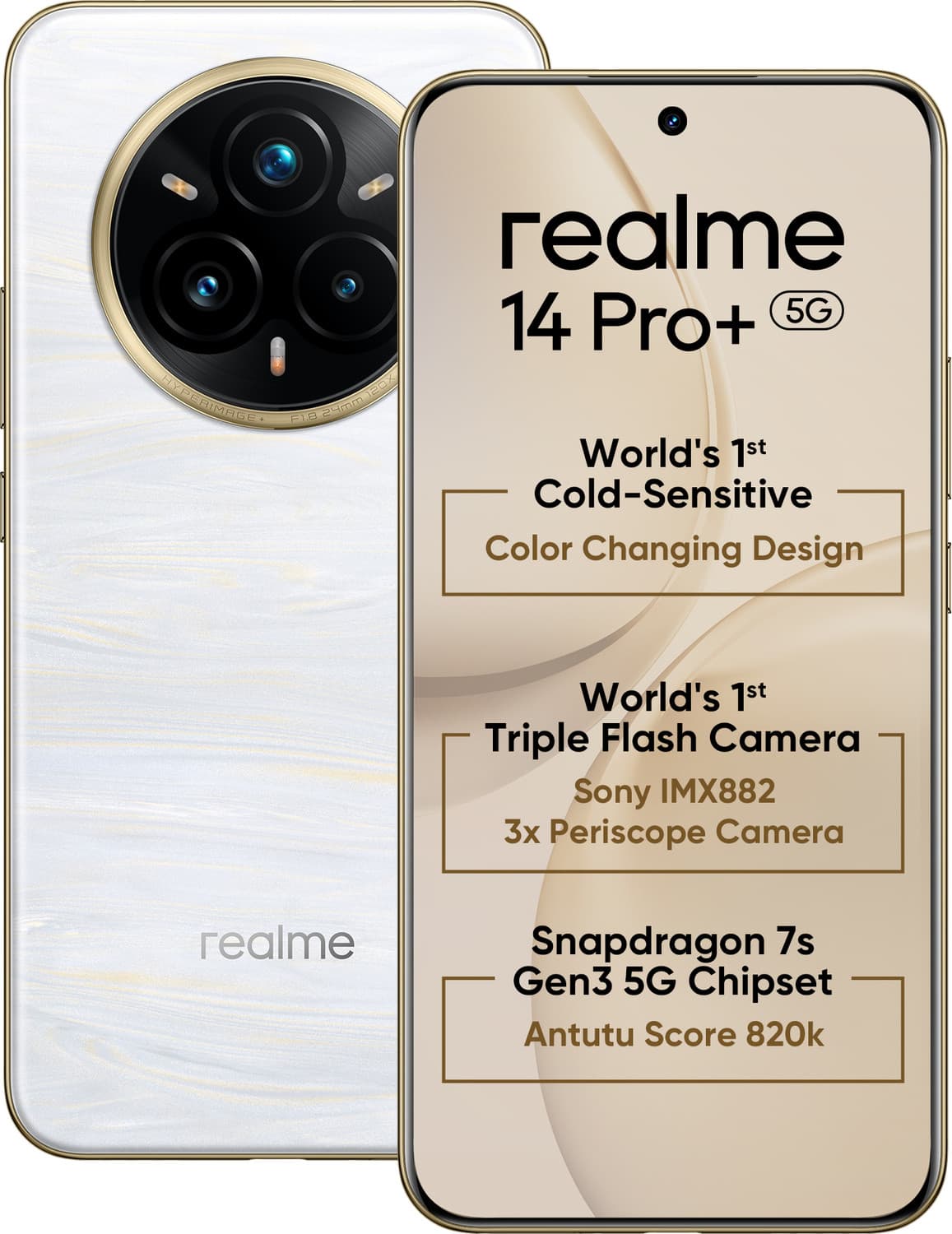 realme 14 Pro+ 5G (Pearl White, 128 GB)