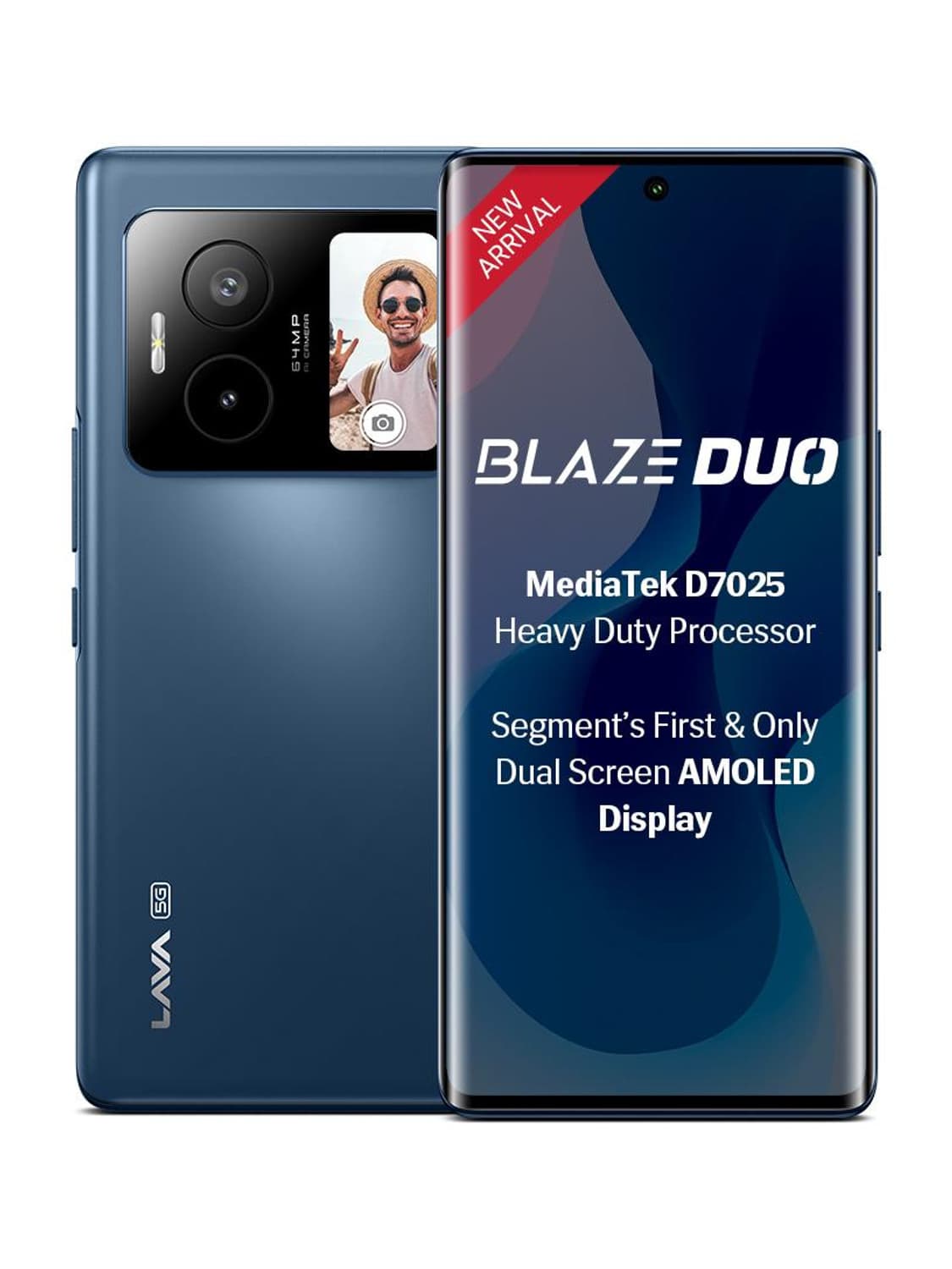 LAVA Blaze Duo (Celestial Blue, 128 GB)