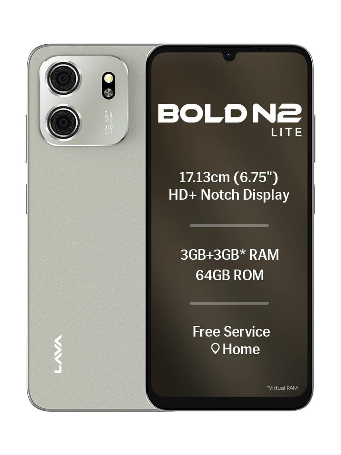 Bold N2 Lite (Kolar Gold, 64 GB) (3 GB RAM)