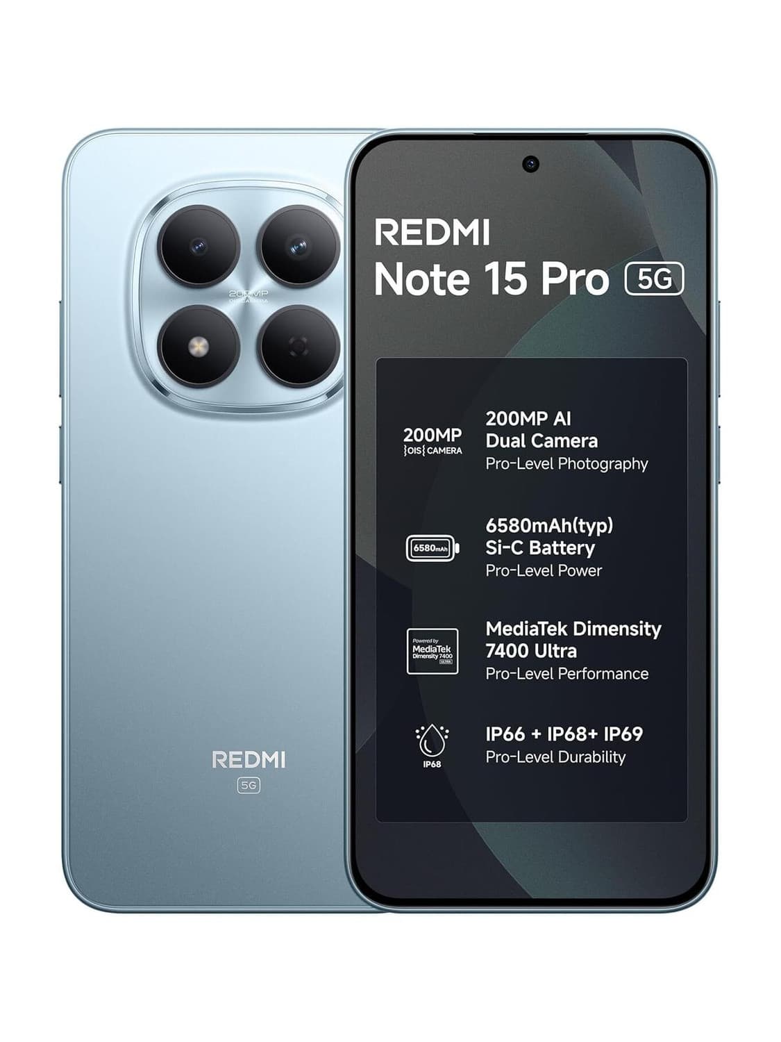 REDMI Note 15 Pro 5G (Mirage Blue, 256 GB)