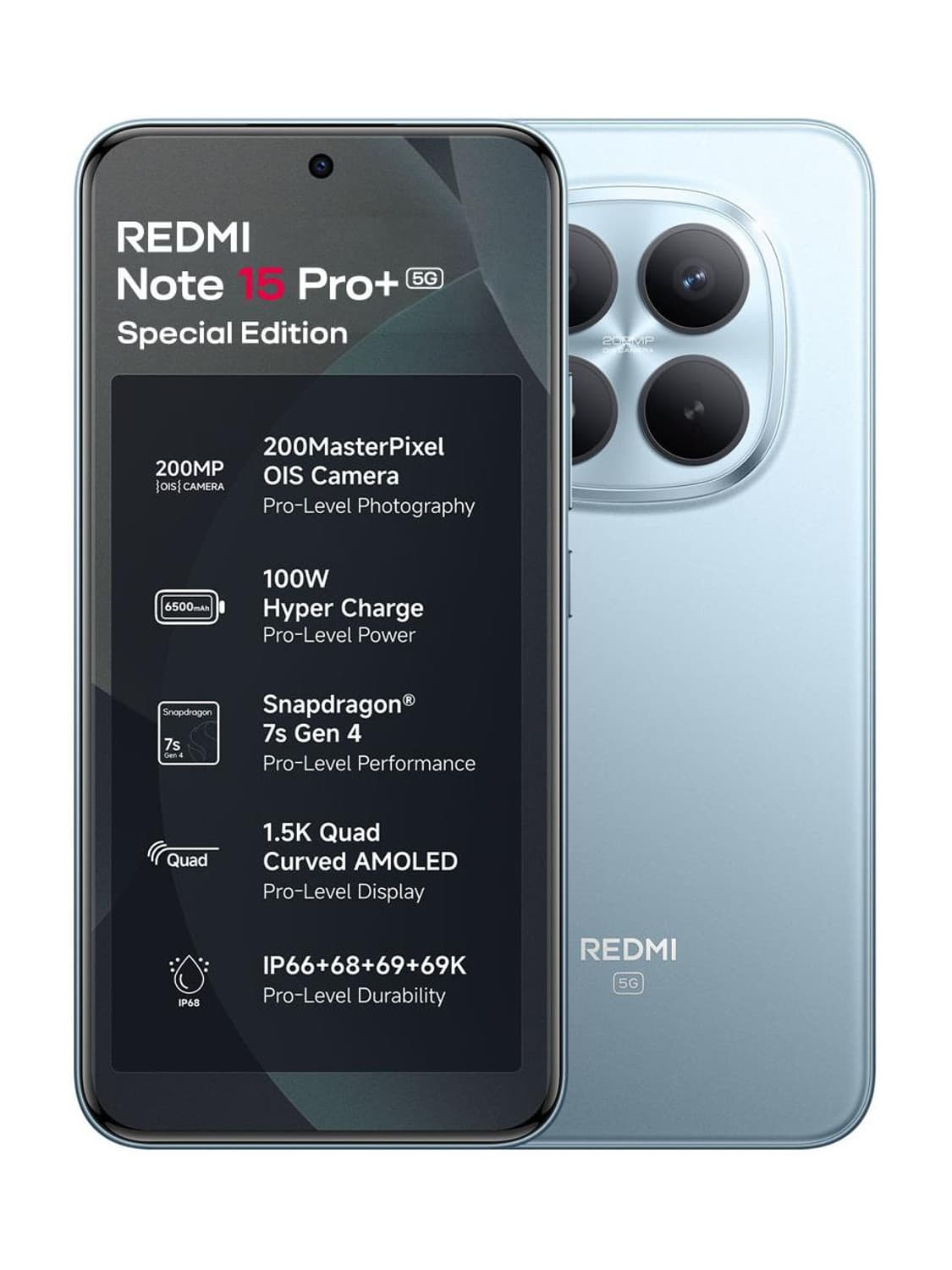 REDMI Note 15 Pro+ 5G Special Edition Mirage Blue 16GB RAM 512GB ROM (Mirage Blue, 512 GB)