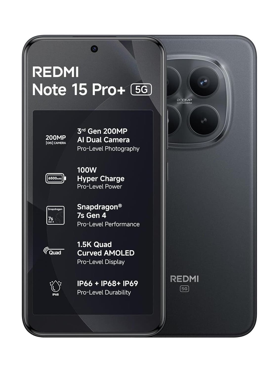 Note 15 Pro + 5G (Carbon Black, 256 GB) (12 GB RAM)