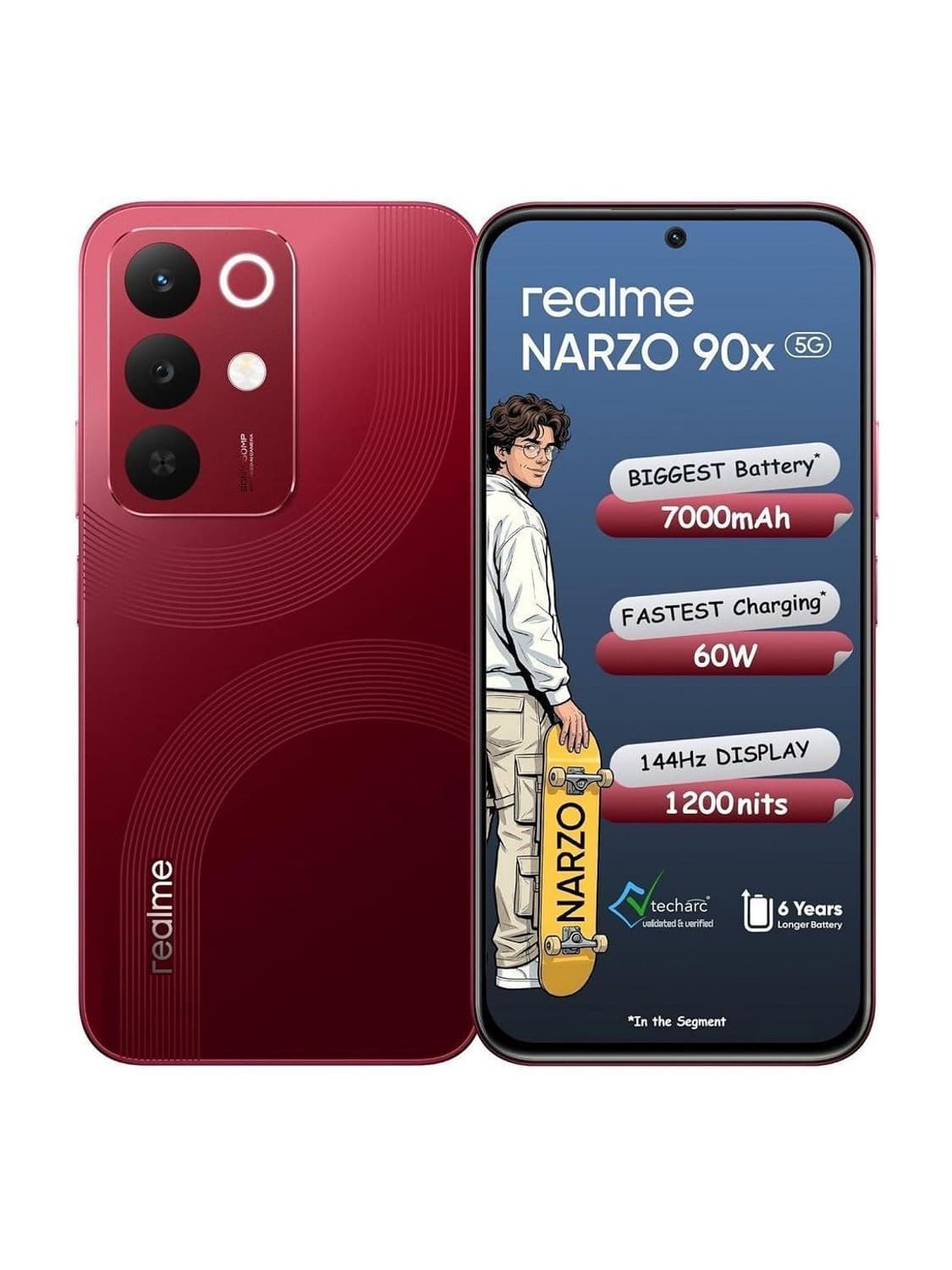 Narzo 90x 5G (Maroon Red, 128 GB) (6 GB RAM)