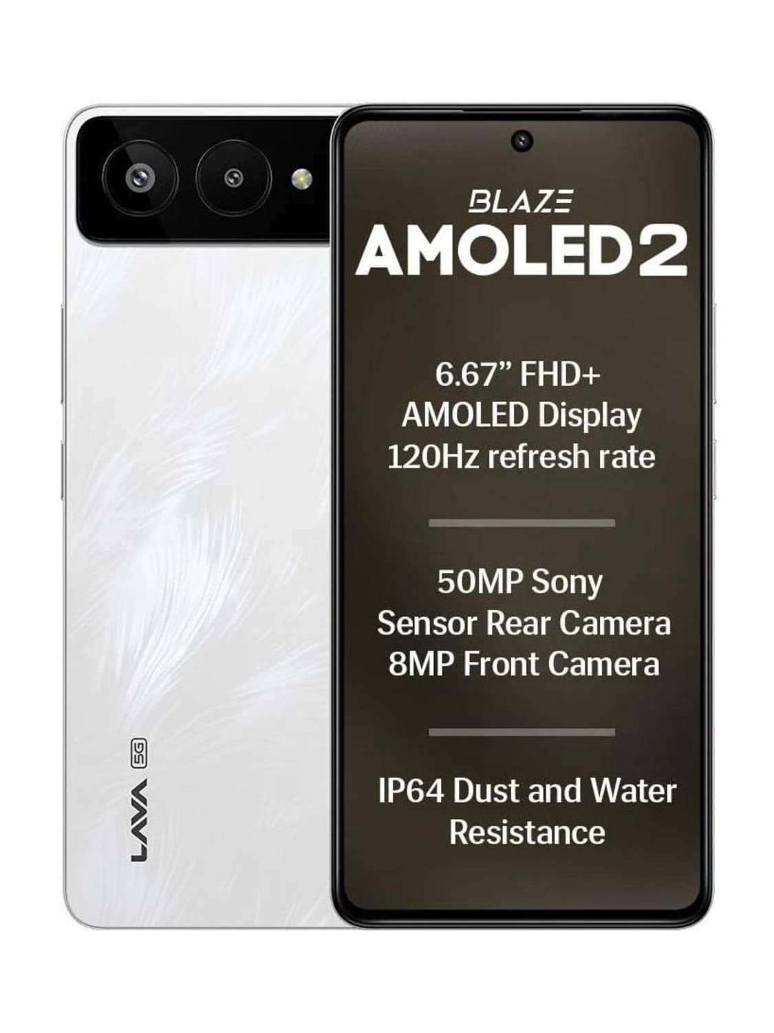 LAVA Blaze AMOLED 2 5G (Feather White, 128 GB)