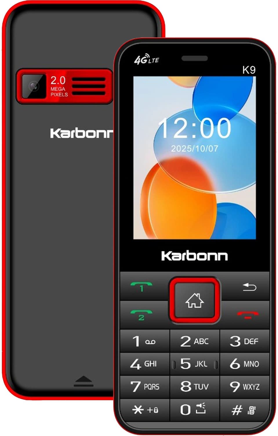 KARBONN K9 4G Dual SIM, 2.4"LCD,2000mAh Battery,Youtube,Facebook,2MP,SDCard upto128GB