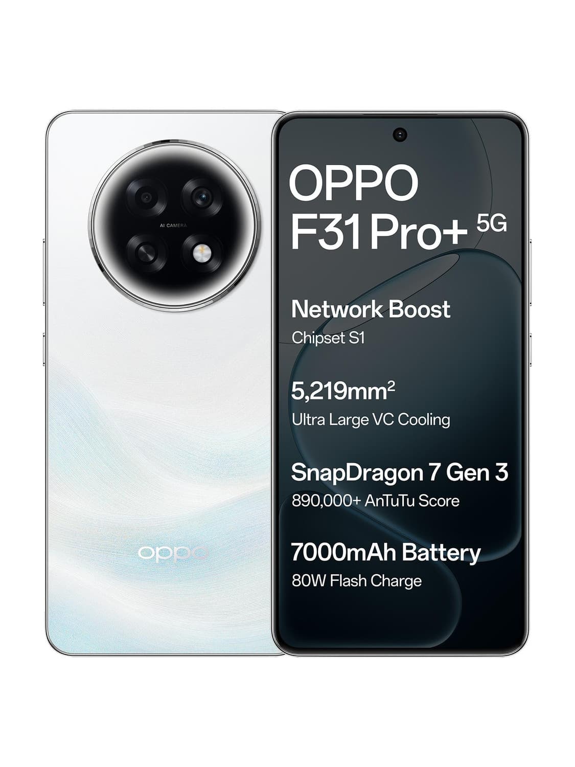 OPPO F31 Pro+ 5G (Himalayan White, 256 GB)