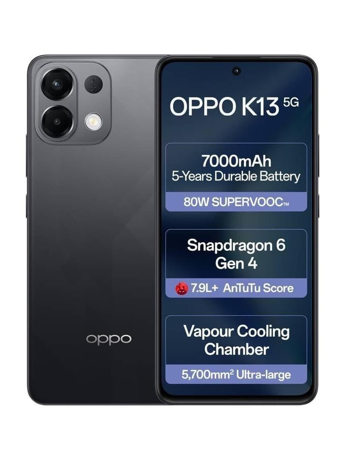 OPPO K13 5G SUPERVOOC (Black, 128 GB)
