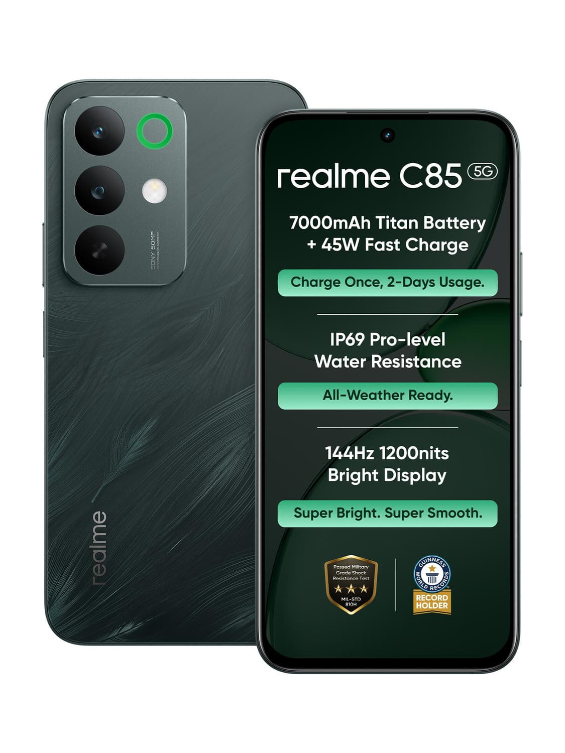 realme C85 5G (Peacock Green, 128.0 GB)