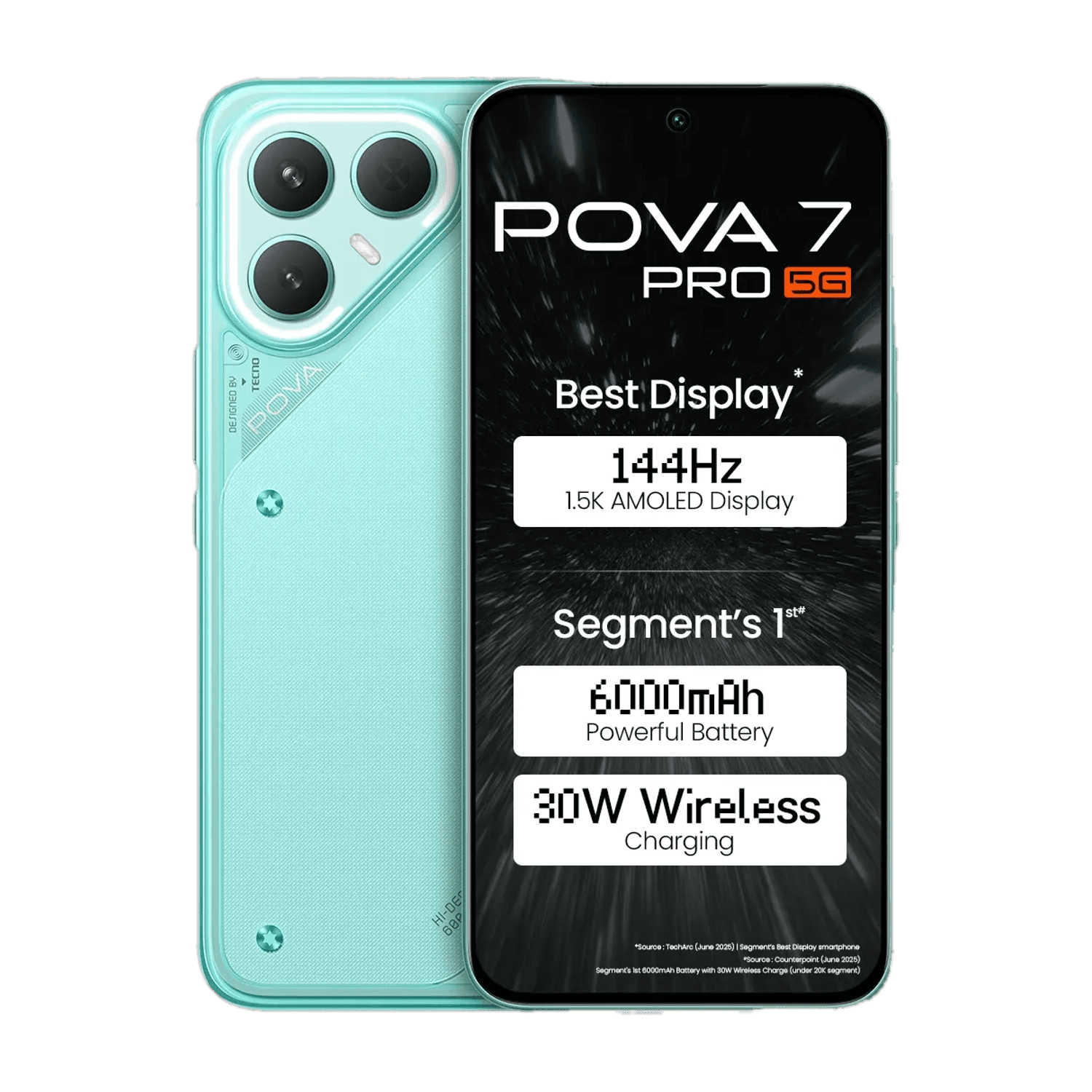 Tecno Pova 7 Pro 5G (Neon Cyan, 256 GB)