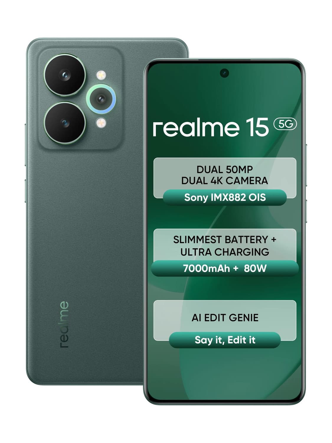 realme 15 5G (Velvet Green, 256 GB)