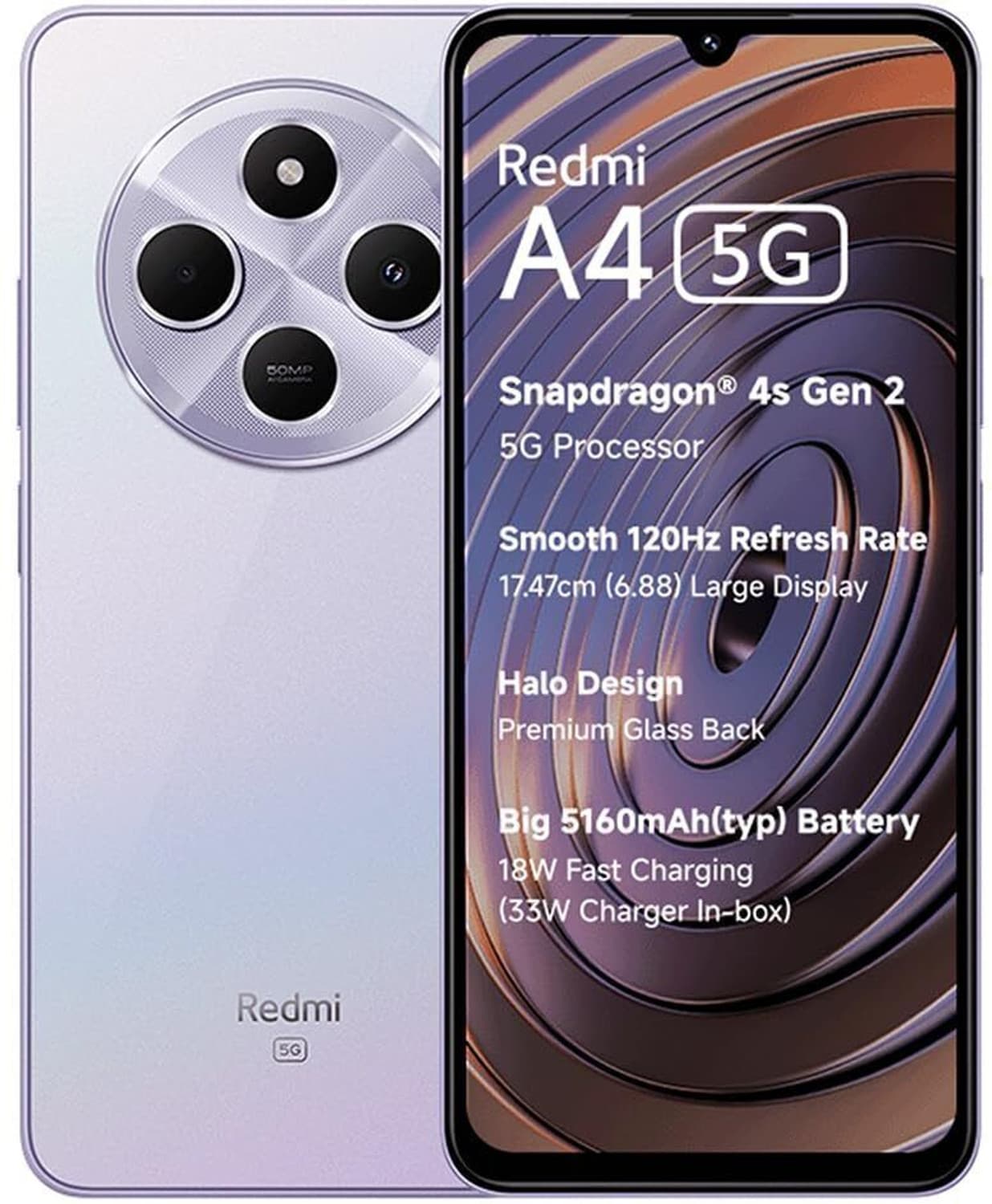 REDMI A4 5G only on Jio SIM (Sparkle Purple, 64 GB)
