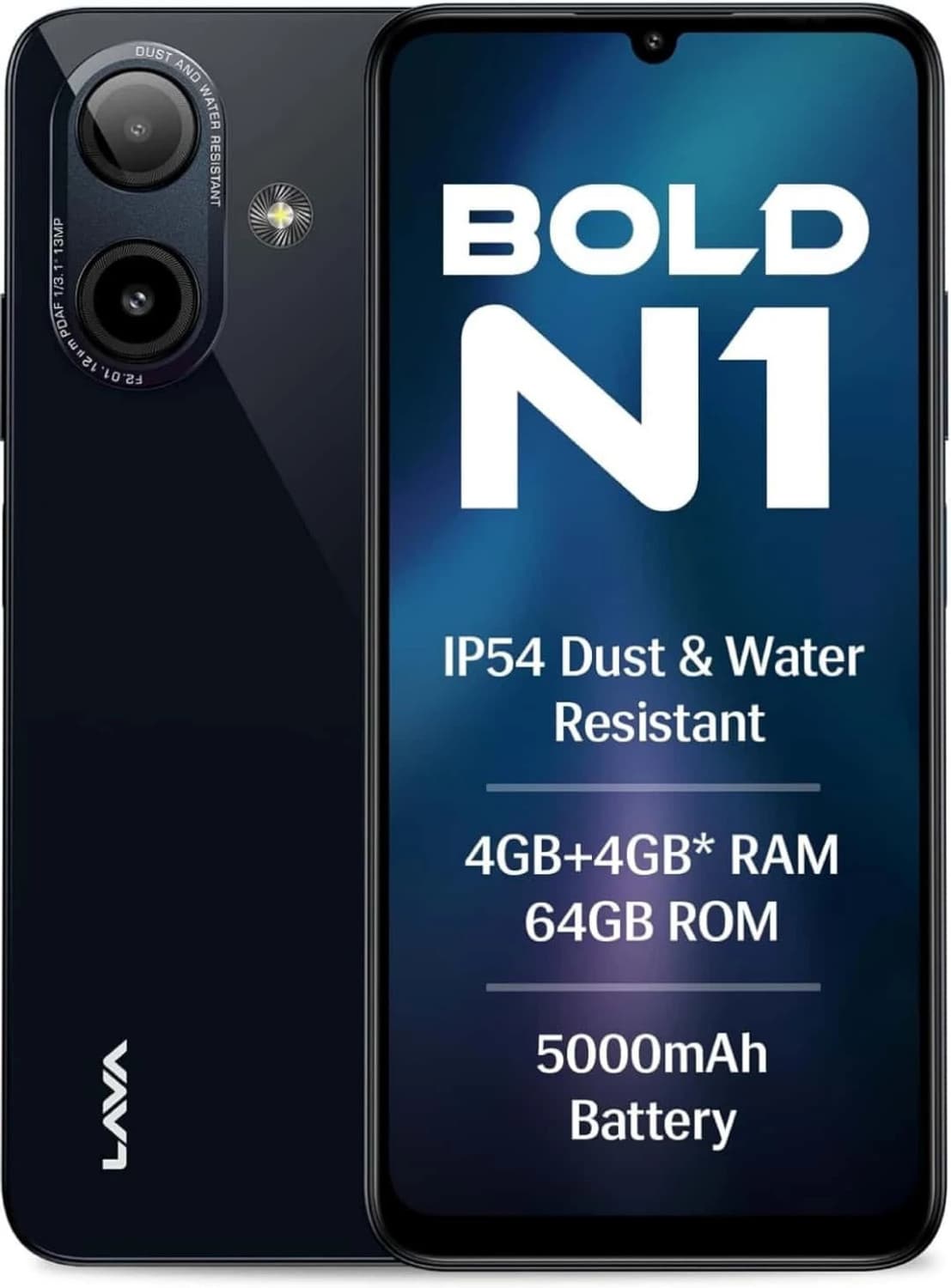 LAVA Bold N1 (Radiant Black, 64 GB)