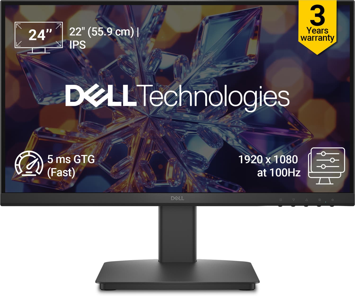 DELL SE Series 55.88 cm (22 inch) Full HD LED Backlit IPS Panel Monitor (SE2226HX) (Response Time: 5 ms, 100 Hz Refresh Rate)