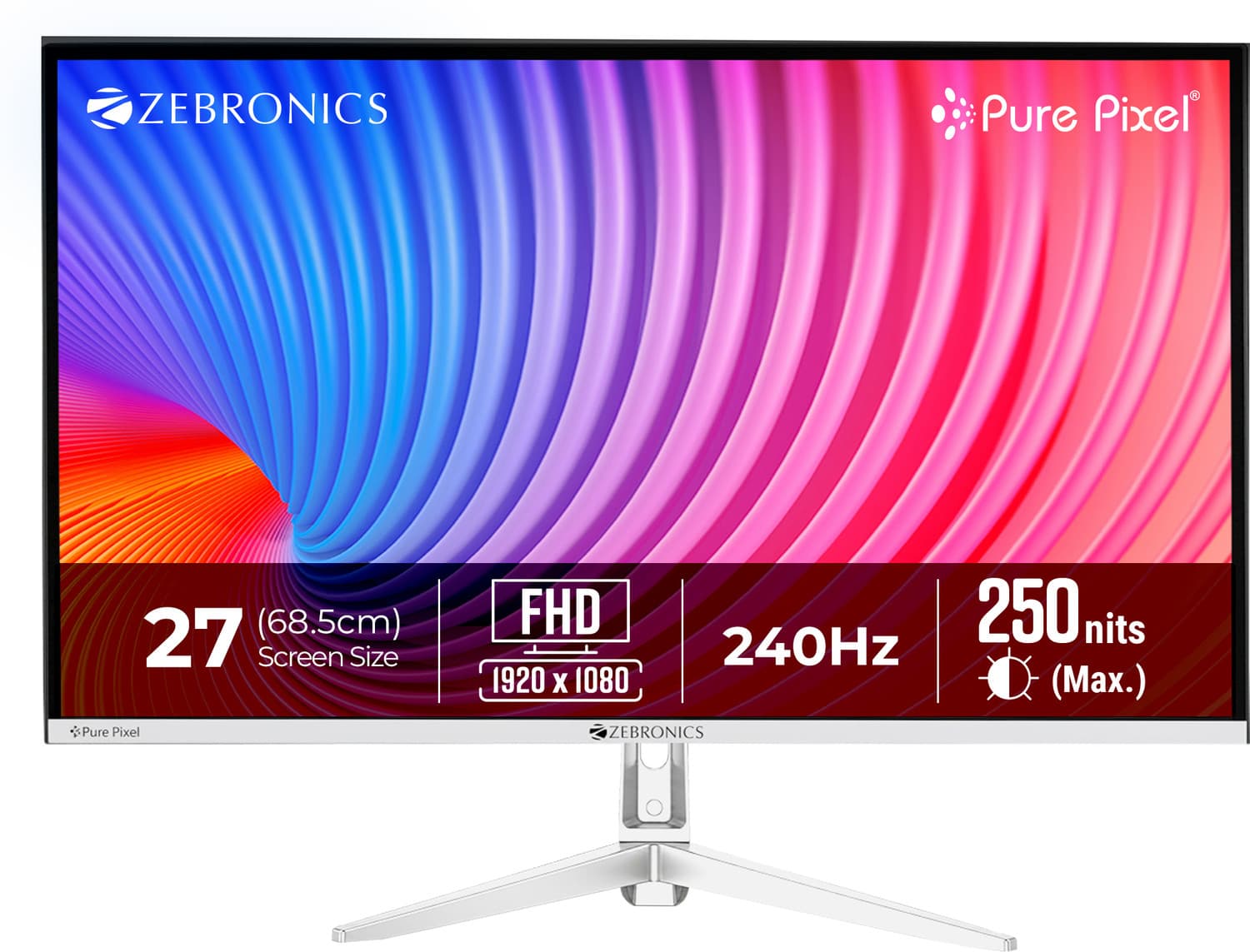 zebronics ea series 68 58 cm 27 inch full hd led backlit va panel gaming monitor zeb ea27 fhd led