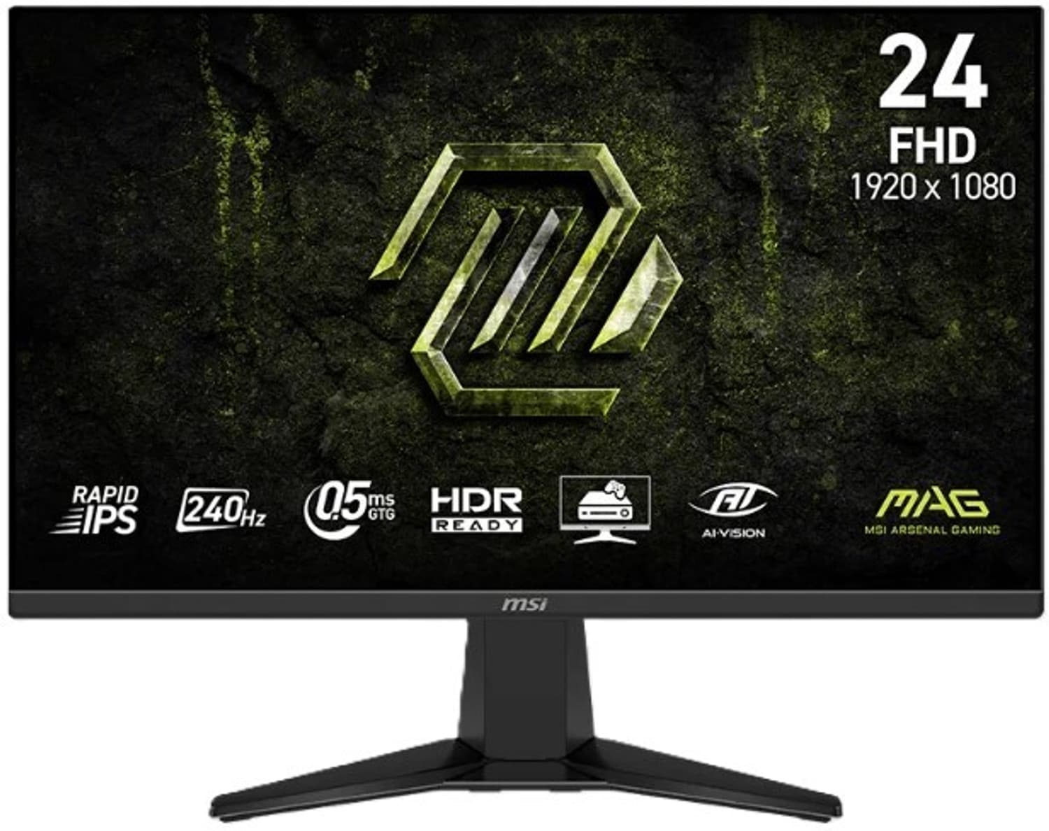 MSI 60.96 cm (24 inch) Full HD IPS Panel Gaming Monitor (MAG 245F X24) (AMD Free Sync, Response Time: 0.5 ms, 240 Hz Refresh Rate)