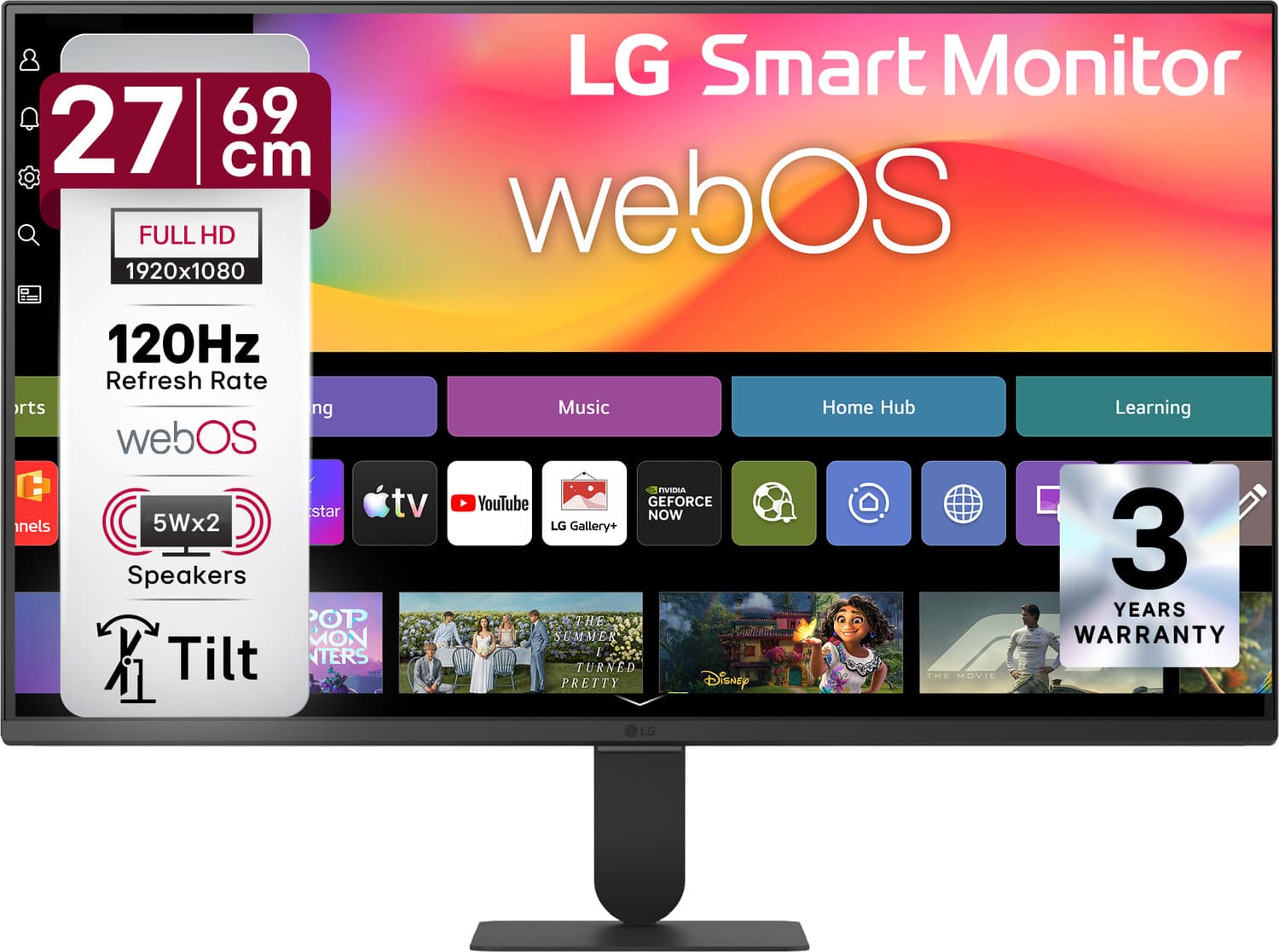 lg smart ai 69 01 cm 27 inches full hd ips panel monitor 27u511sb b