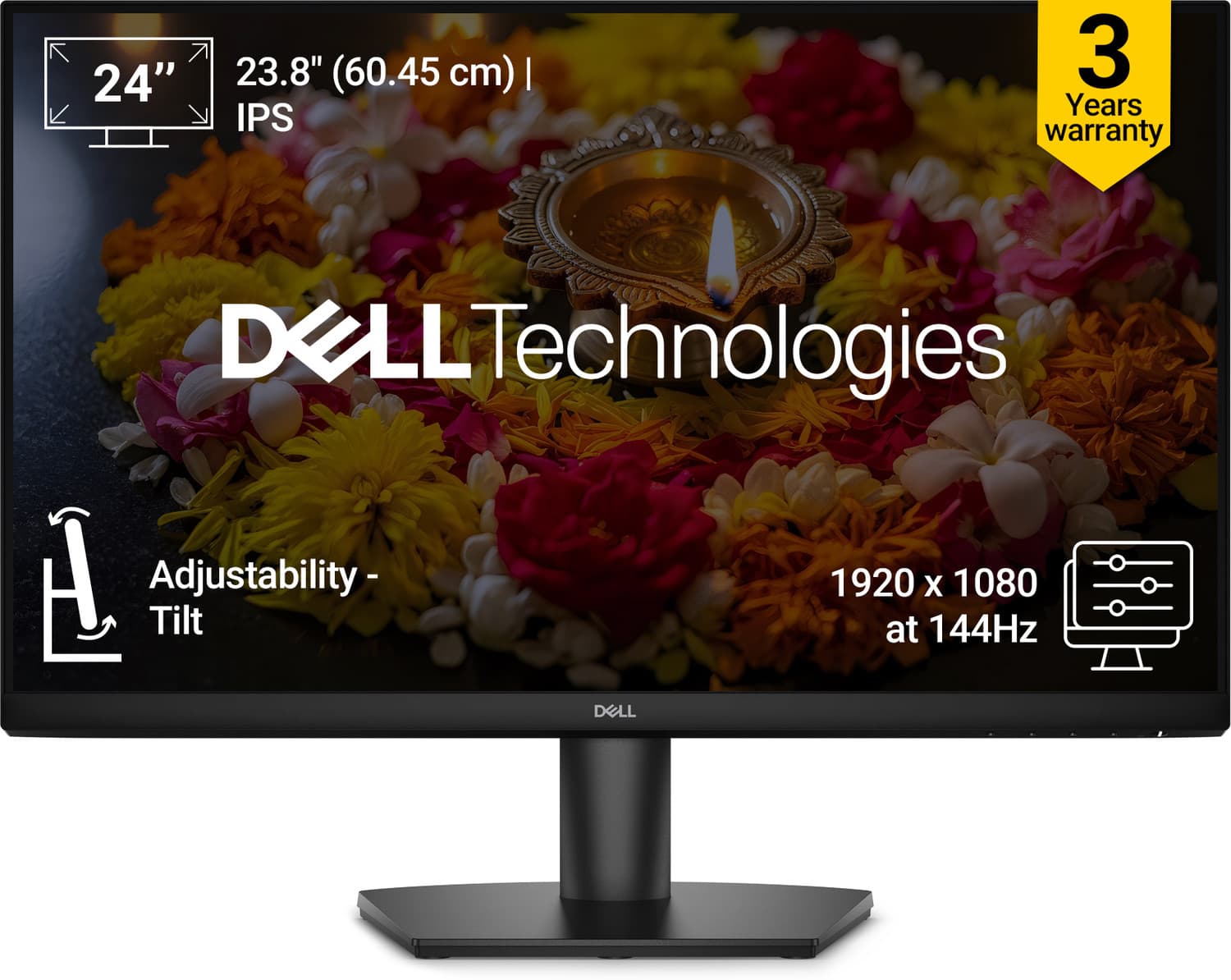 DELL SE Series 60.96 cm (24 inch) Full HD LED Backlit IPS Panel Monitor (SE2426H) (Response Time: 1 ms, 144 Hz Refresh Rate)