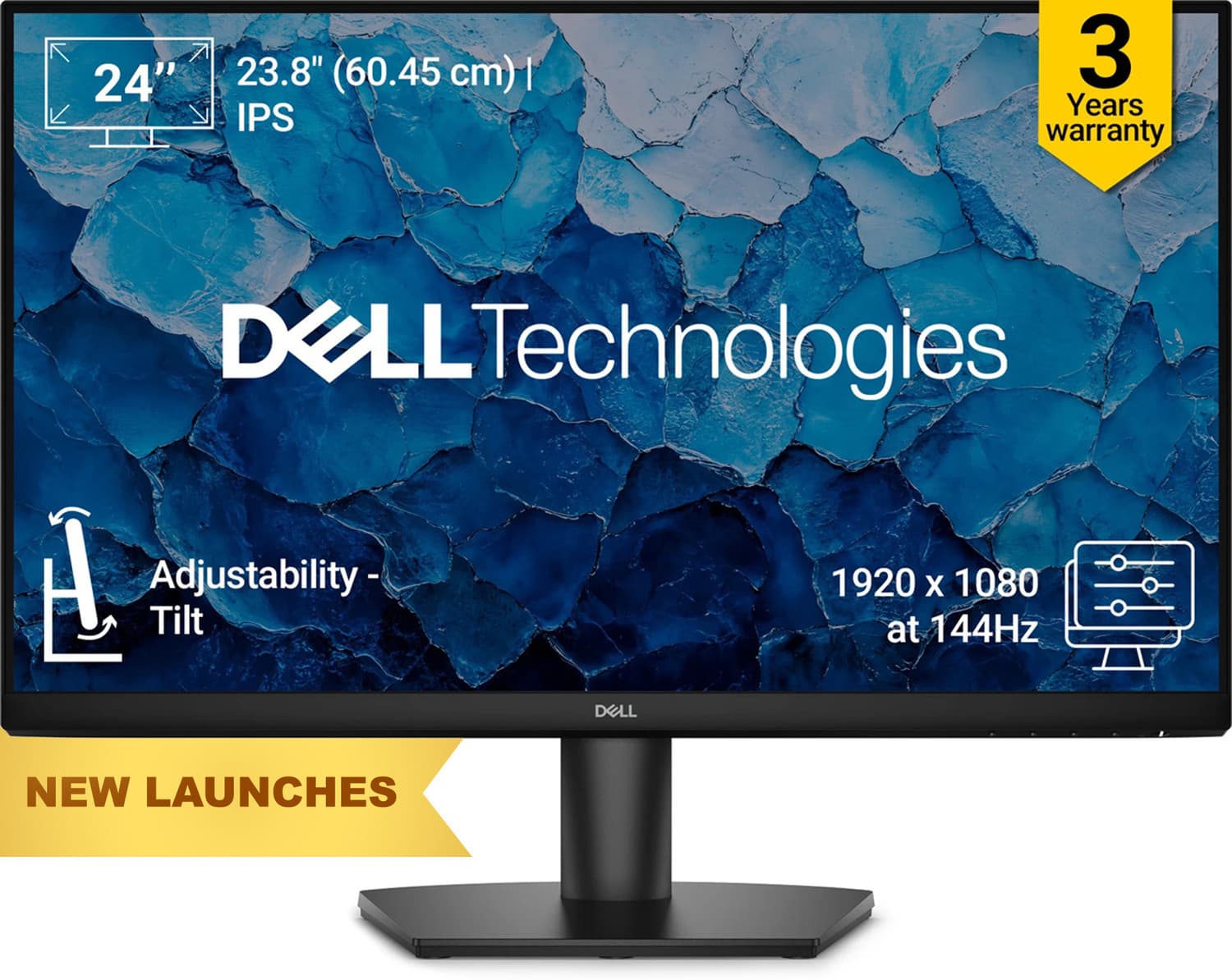 DELL SE Series 60.96 cm (24 inch) Full HD LED Backlit IPS Panel Monitor (SE2426H) (Response Time: 1 ms, 144 Hz Refresh Rate)