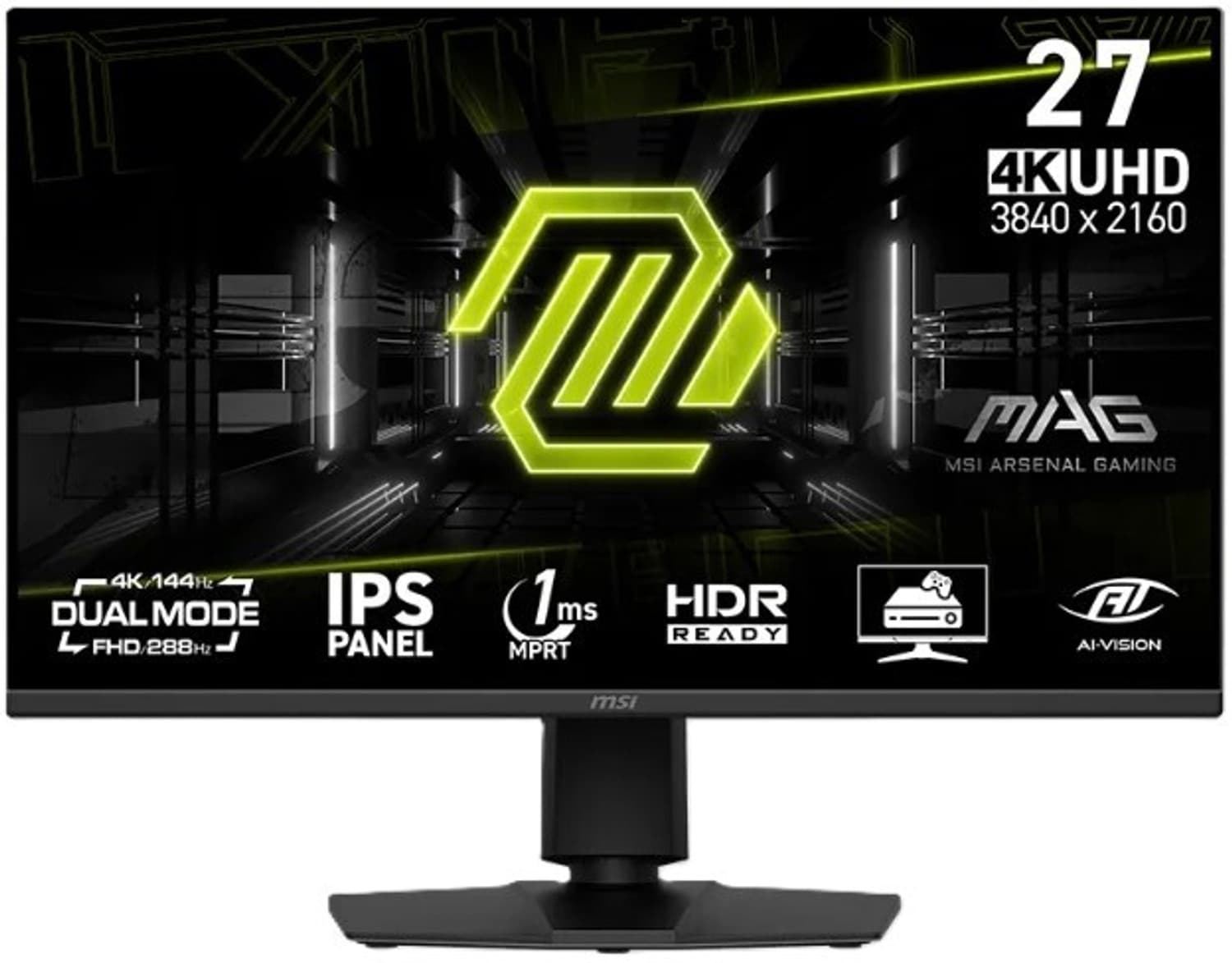 MSI 68.58 cm (27 inch) 4K Ultra HD IPS Panel Gaming Monitor (MAG 275UPD E14) (AMD Free Sync, Response Time: 1 ms, 144 Hz Refresh Rate)
