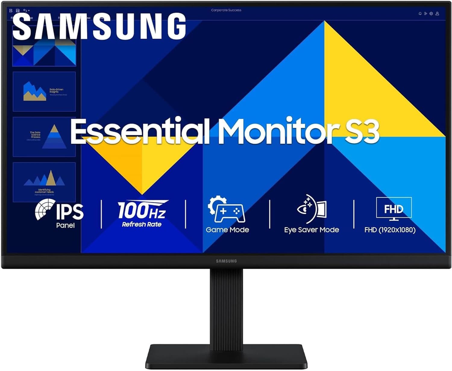 Samsung Essential S3 68.58 cm (27 inch) Full HD IPS Panel Monitor (LS27D300GAWXXL-(1920 x 1080)|HDMI,VGA|Super Slim Design|Game Mode|Eye Saver Mode) (...