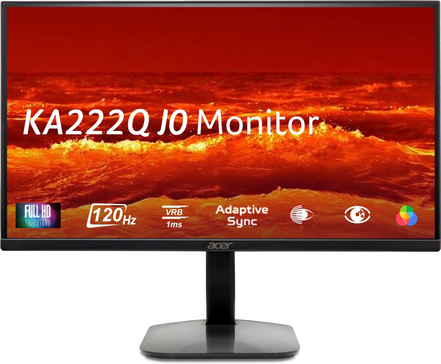 Acer KA222Q J0 54.61 cm (22 inch) Full HD LED Backlit IPS Panel Monitor (KA222Q J0bi) (Adaptive Sync, Response Time: 1 ms, 120 Hz Refresh Rate)