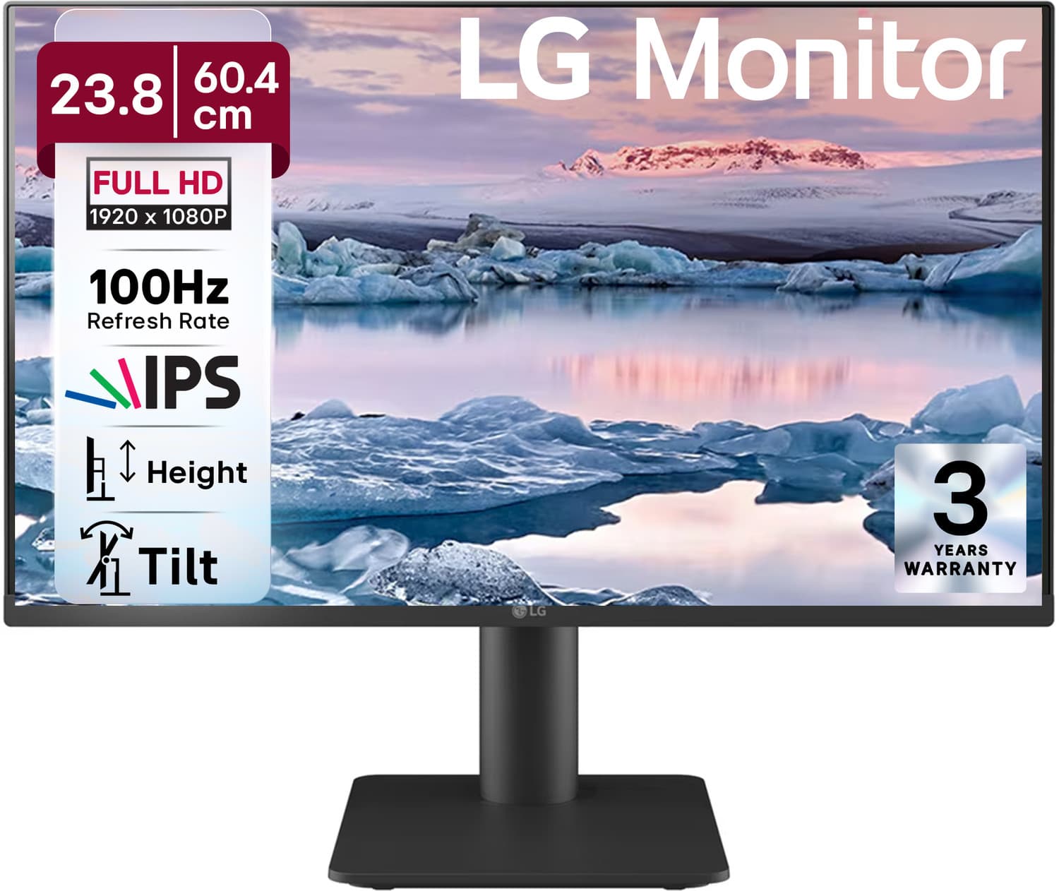 LG UltraGear 60.96 cm (24 inch) Full HD LED Backlit IPS Panel 23.8 (60.4cm) IPS Full HD display, 100Hz Refresh Rate, 3-side Virtually Borderless desig...