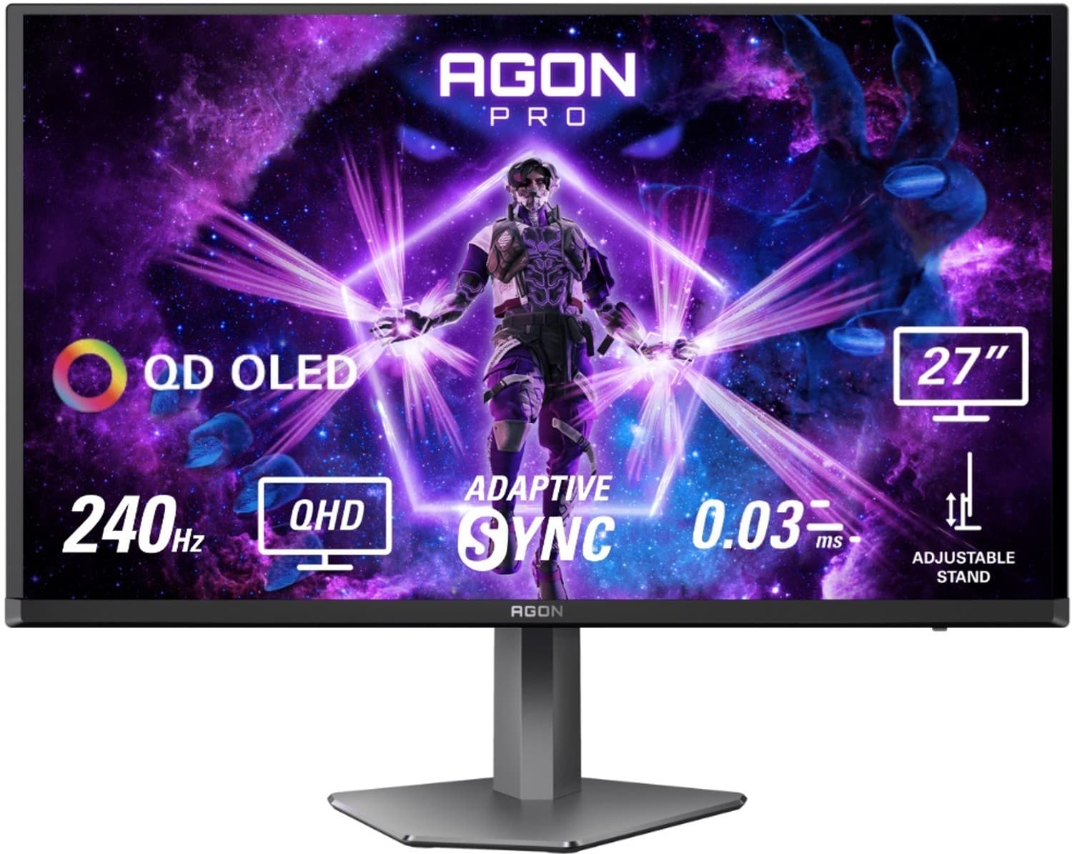 AOC 68.58 cm (27 inch) Quad HD LED Backlit OLED Panel with USB Hub,HDMI 2.0, HDR400 Gaming Monitor (AG276QZD2) (Adaptive Sync, Response Time: 0.03 ms,...